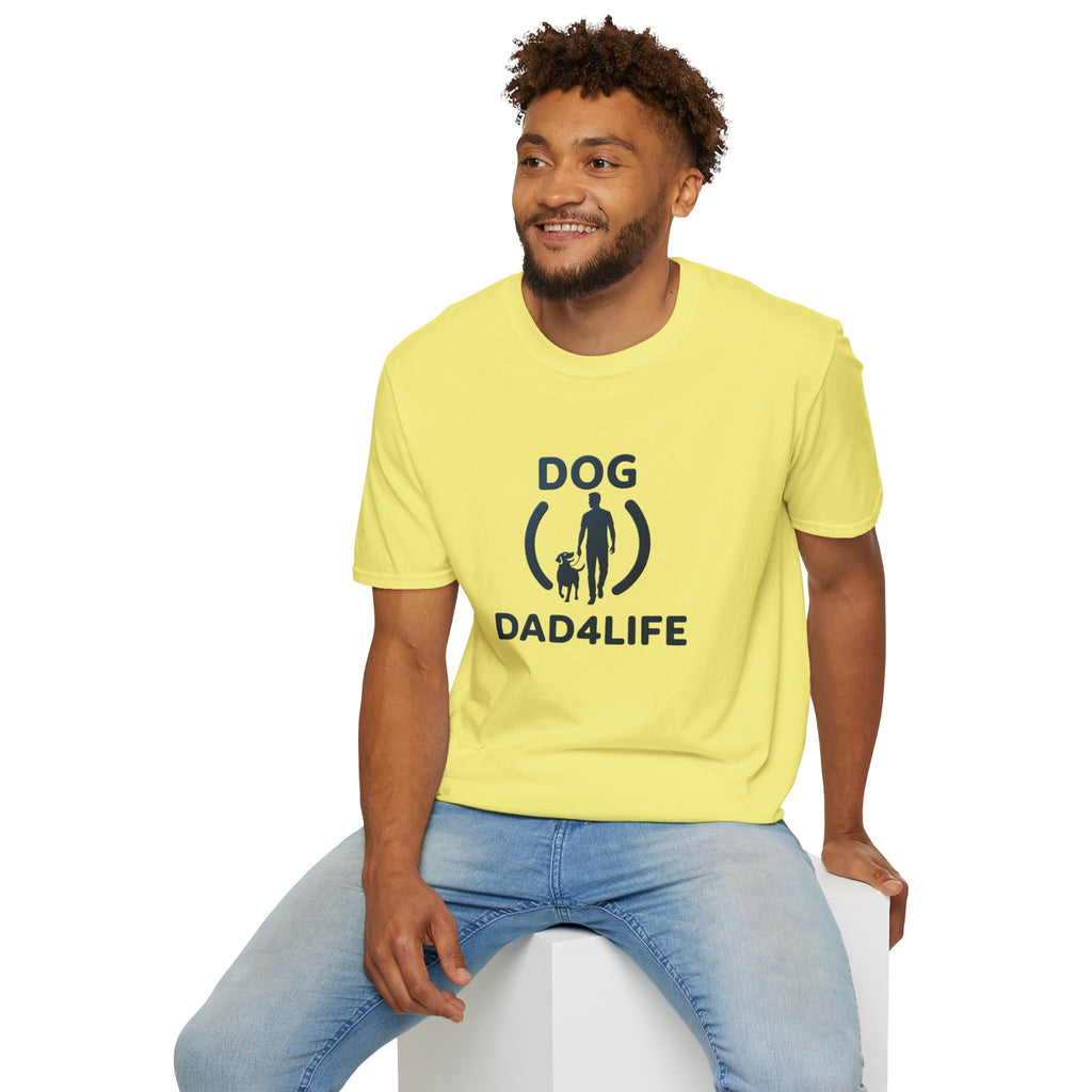 Dog Dad T-Shirt — "DOG DAD4LIFE" Graphic Tee for Dog Lovers