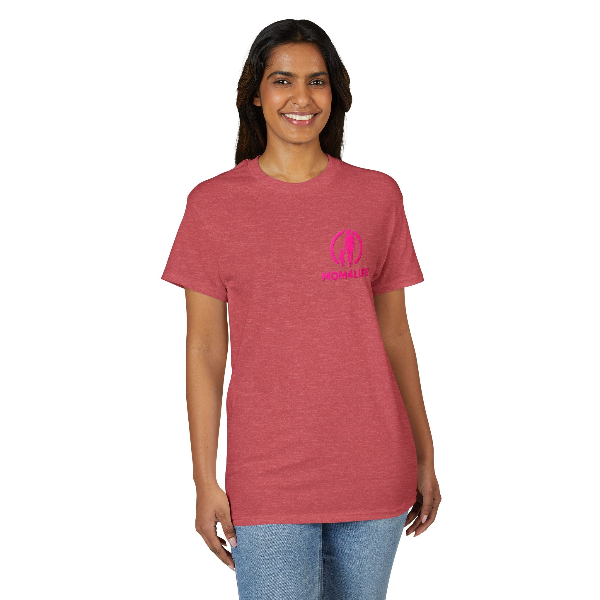 T-shirt « Mom Life » – Tee-shirt graphique silhouette de maman rose