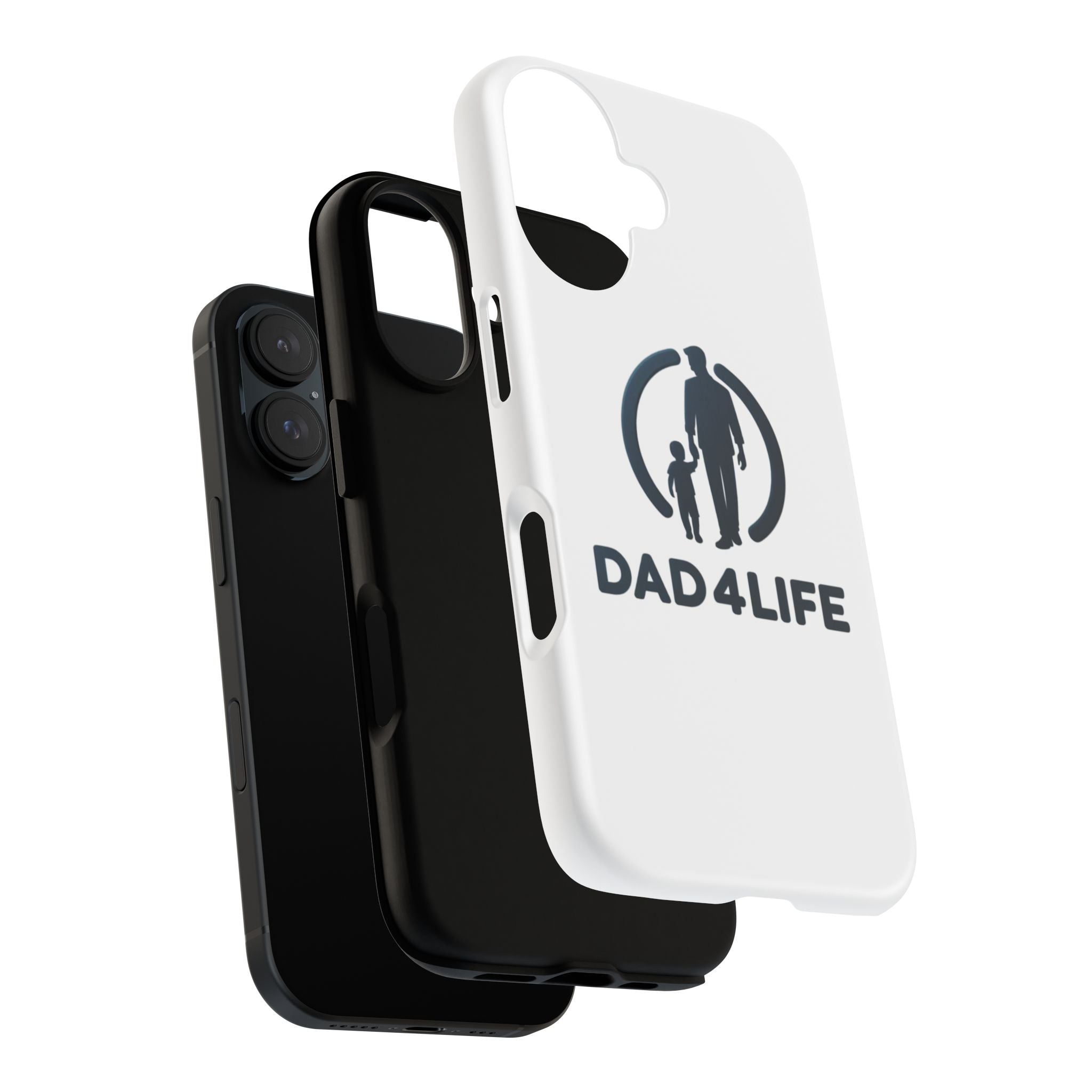 Funda protectora para teléfono Dad4Life — Funda protectora con silueta de padre e hijo