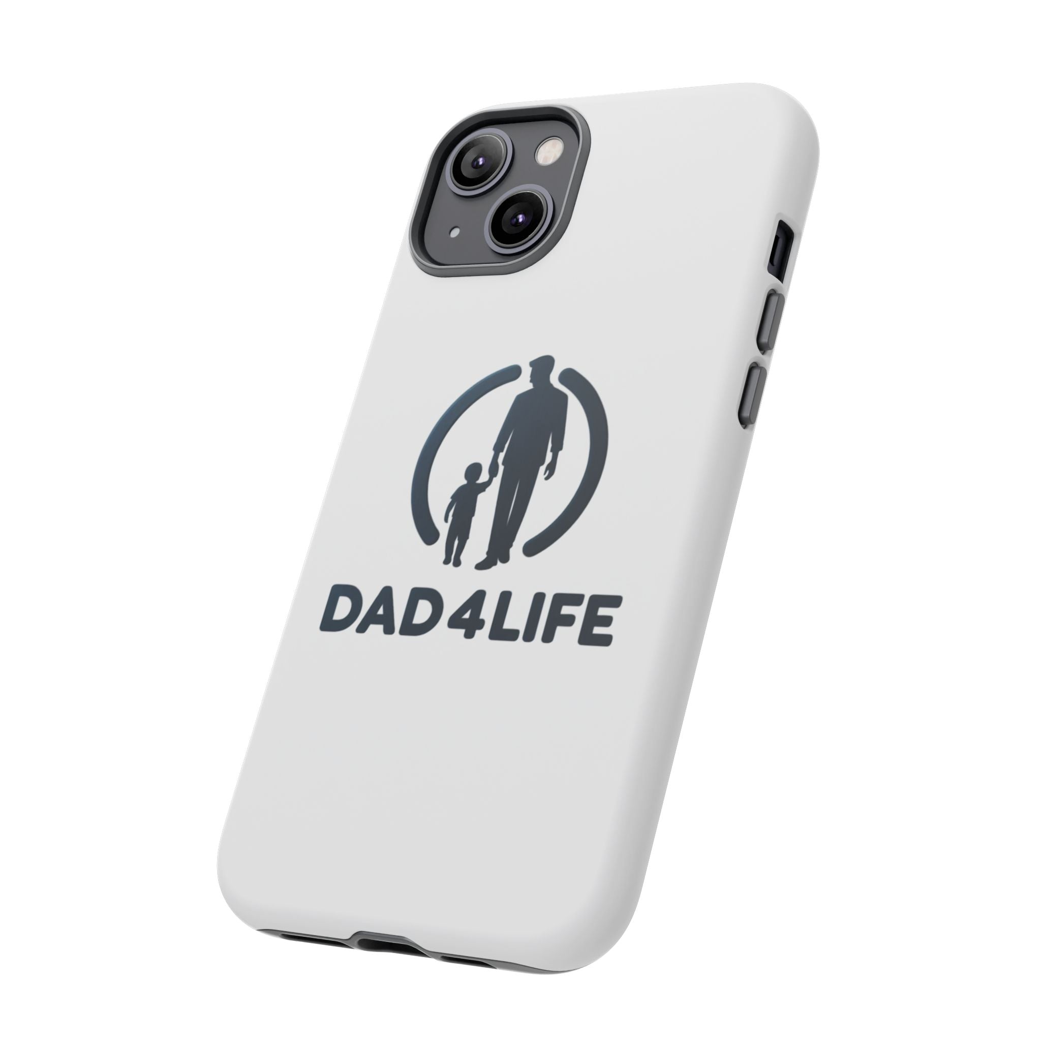 Funda protectora para teléfono Dad4Life — Funda protectora con silueta de padre e hijo