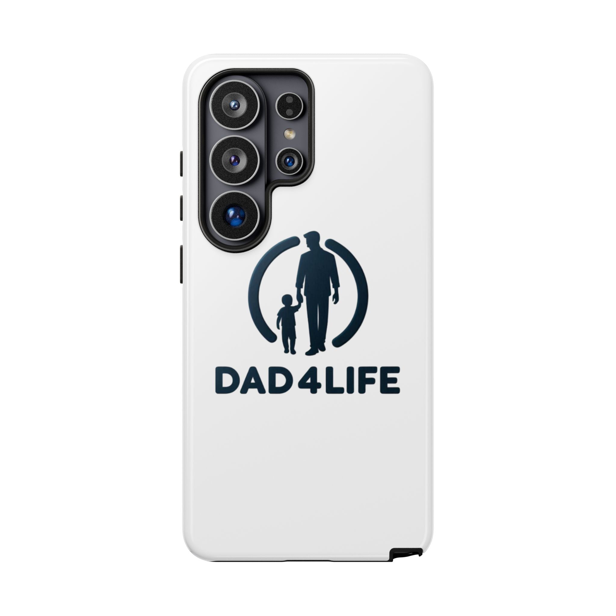 Funda protectora para teléfono Dad4Life — Funda protectora con silueta de padre e hijo
