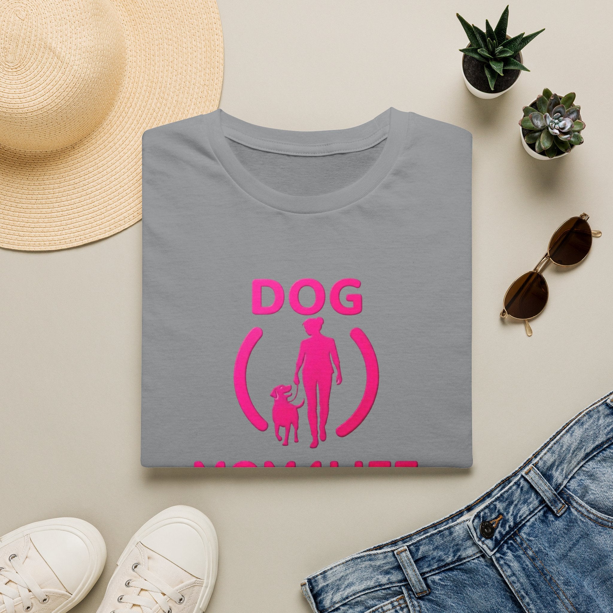 Dog Mom 4 Life T-Shirt — Pink Silhouette Pet Lover Tee