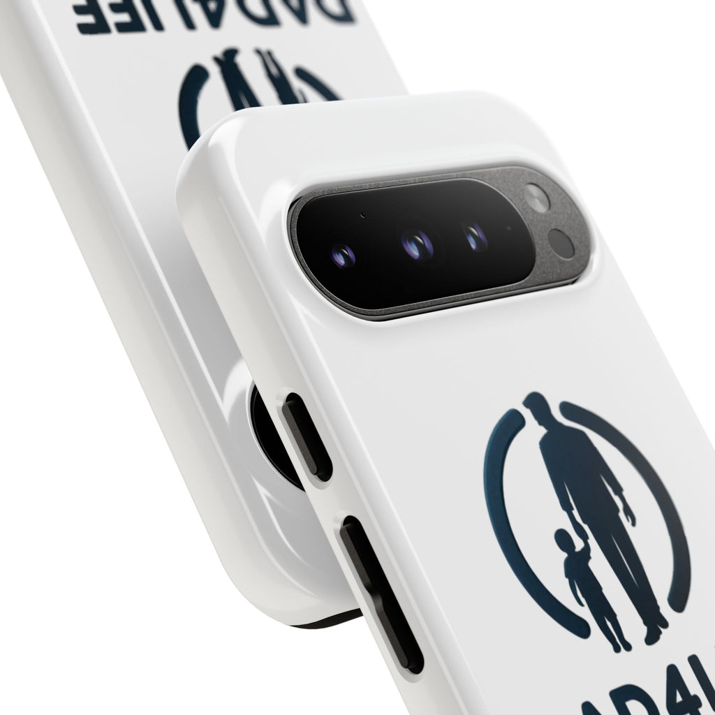 Funda protectora para teléfono Dad4Life — Funda protectora con silueta de padre e hijo