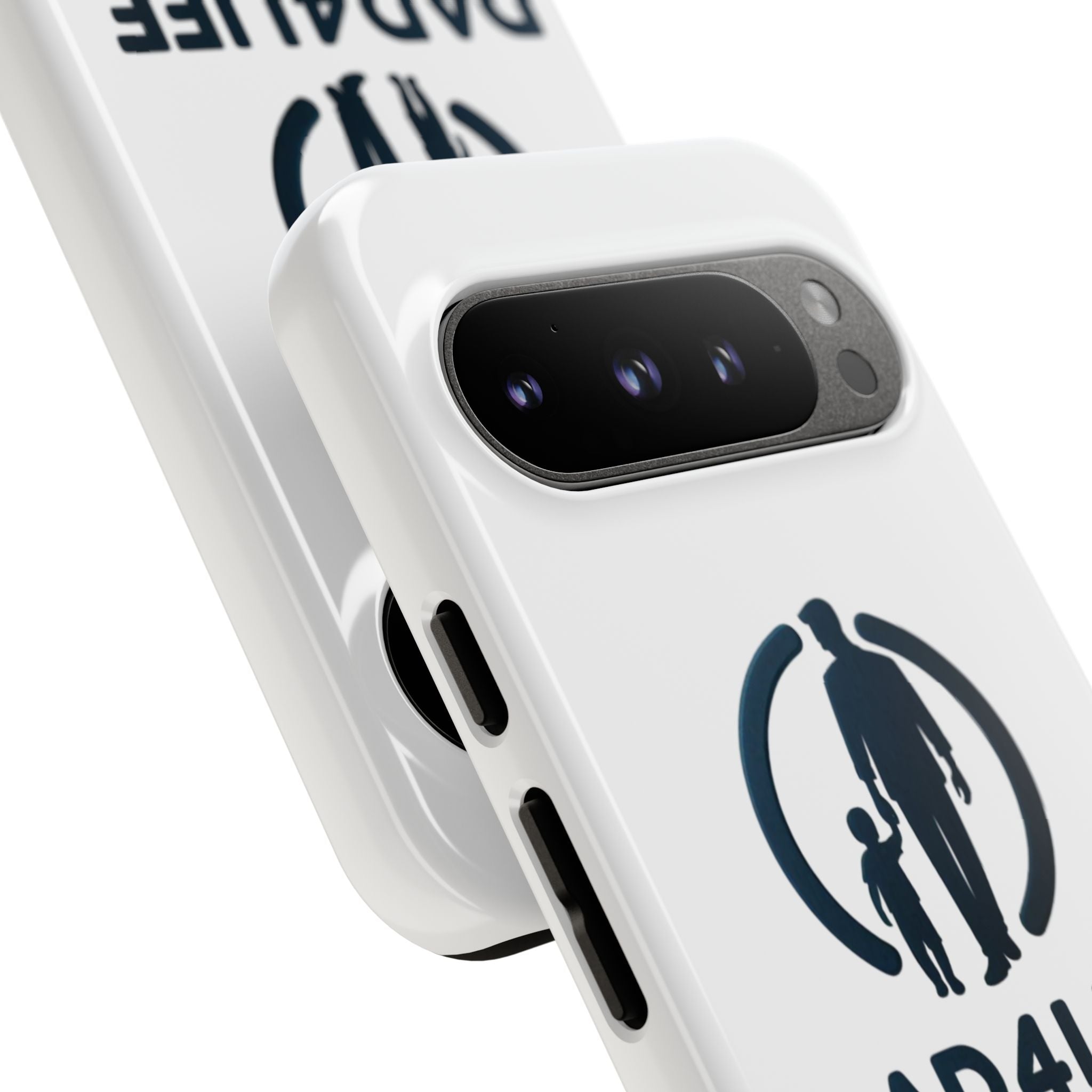 Funda protectora para teléfono Dad4Life — Funda protectora con silueta de padre e hijo