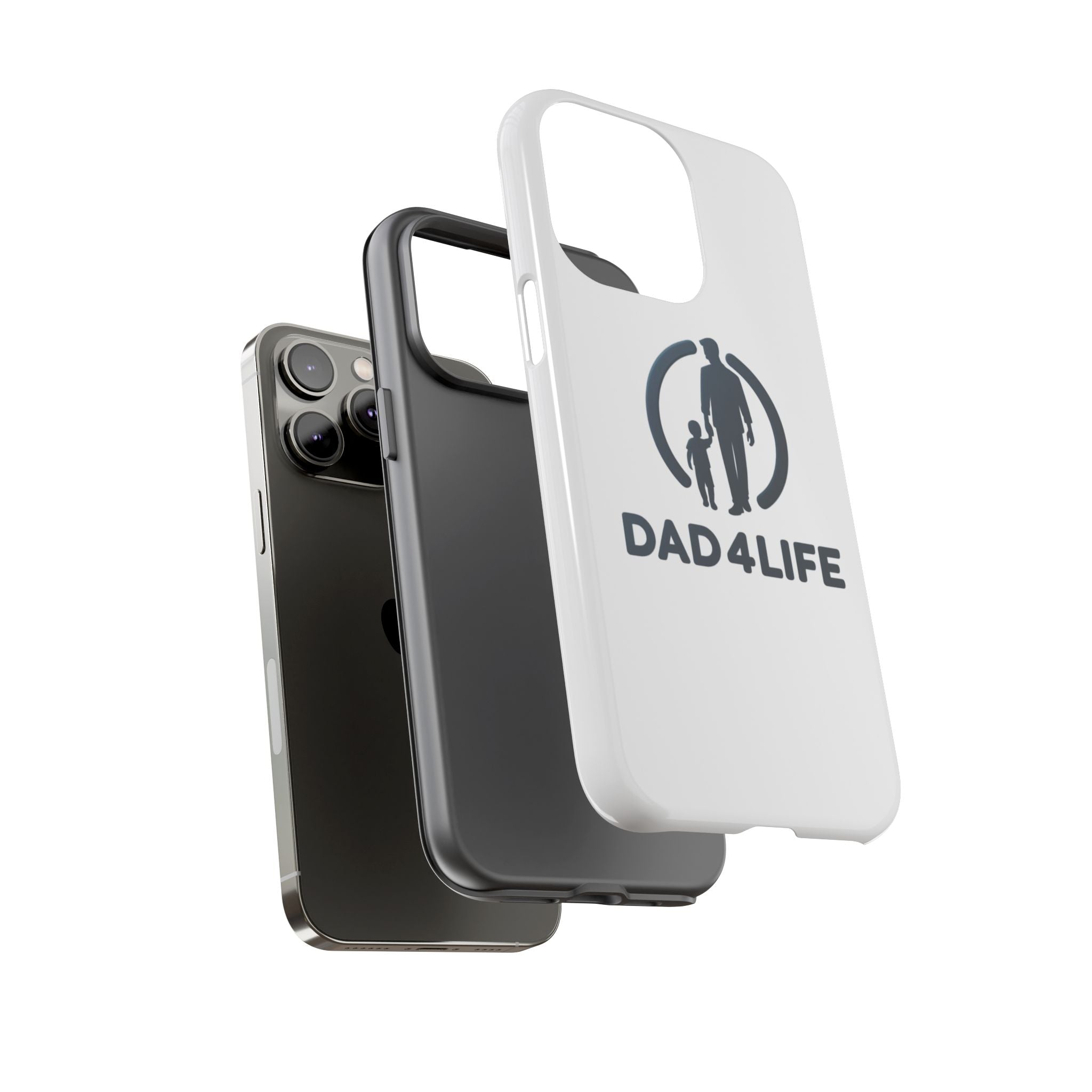 Funda protectora para teléfono Dad4Life — Funda protectora con silueta de padre e hijo