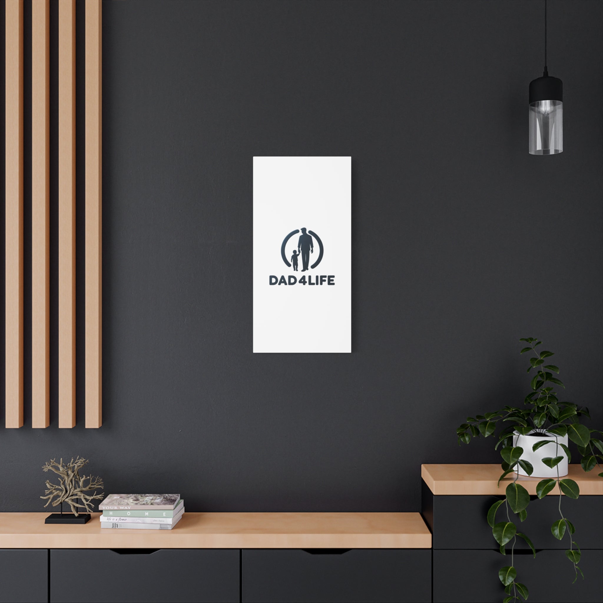 Canvas Wall Art — “DAD4LIFE” Father & Child Matte Stretched Canvas