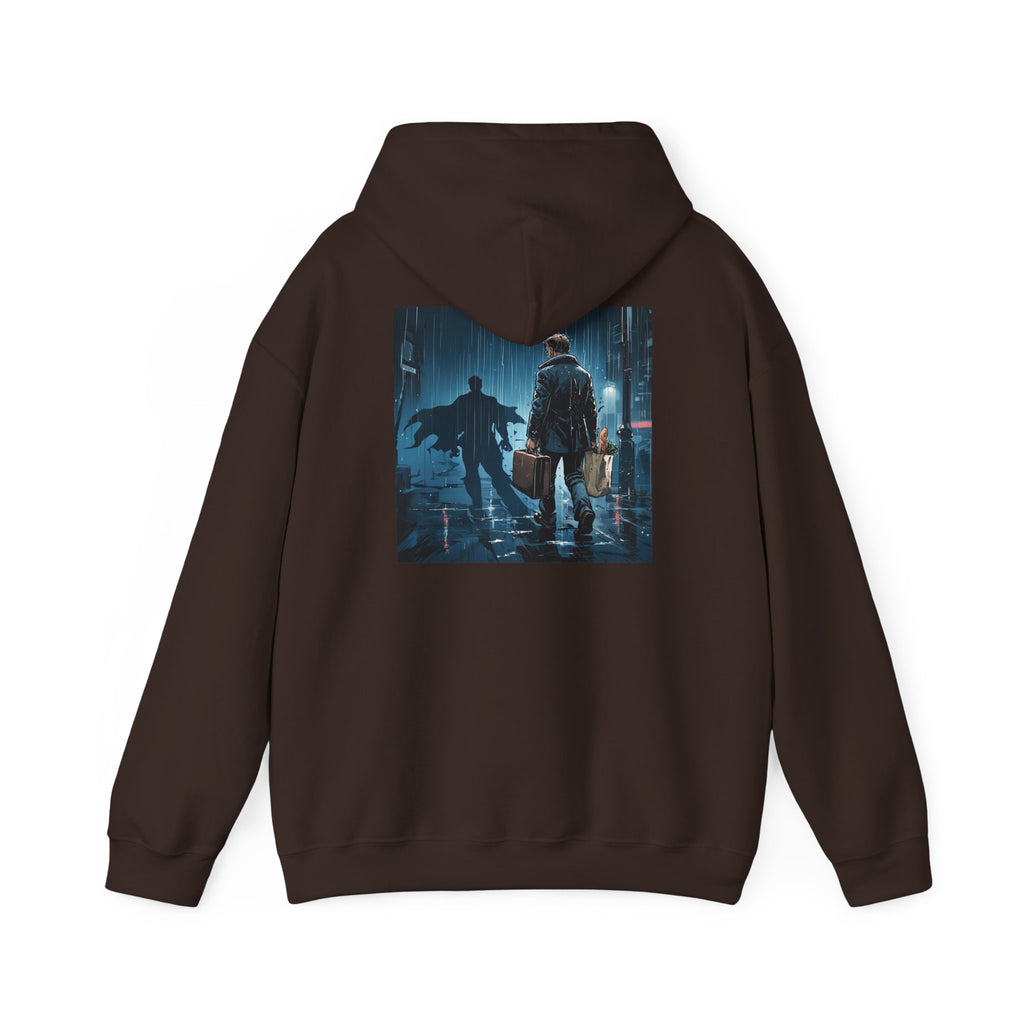 Dad 4 Life Hoodie — Father & Son Silhouette Pullover with Noir City Back Print