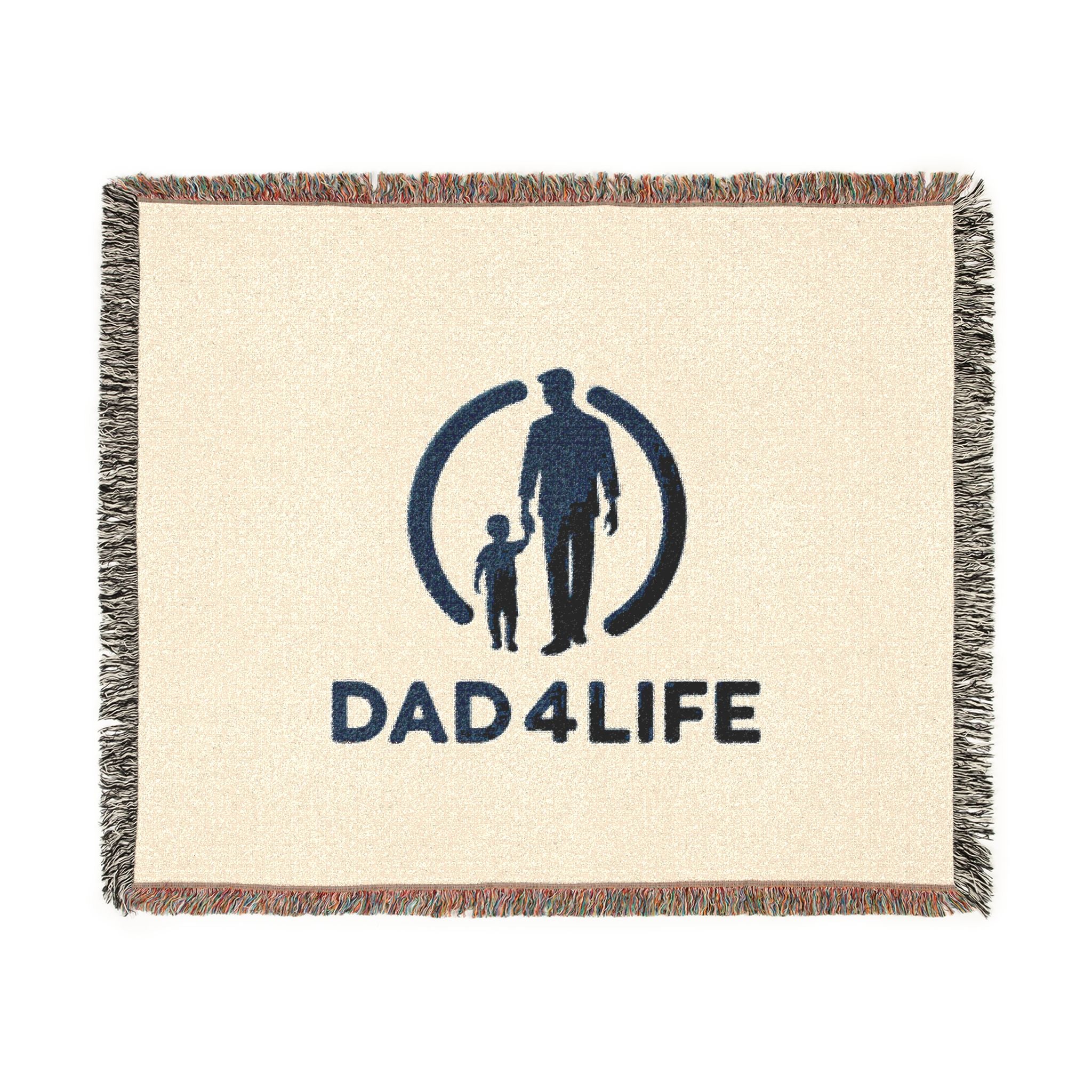 Dad 4 Life Woven Blanket — Father & Child Throw, Perfect Father's Day Gift