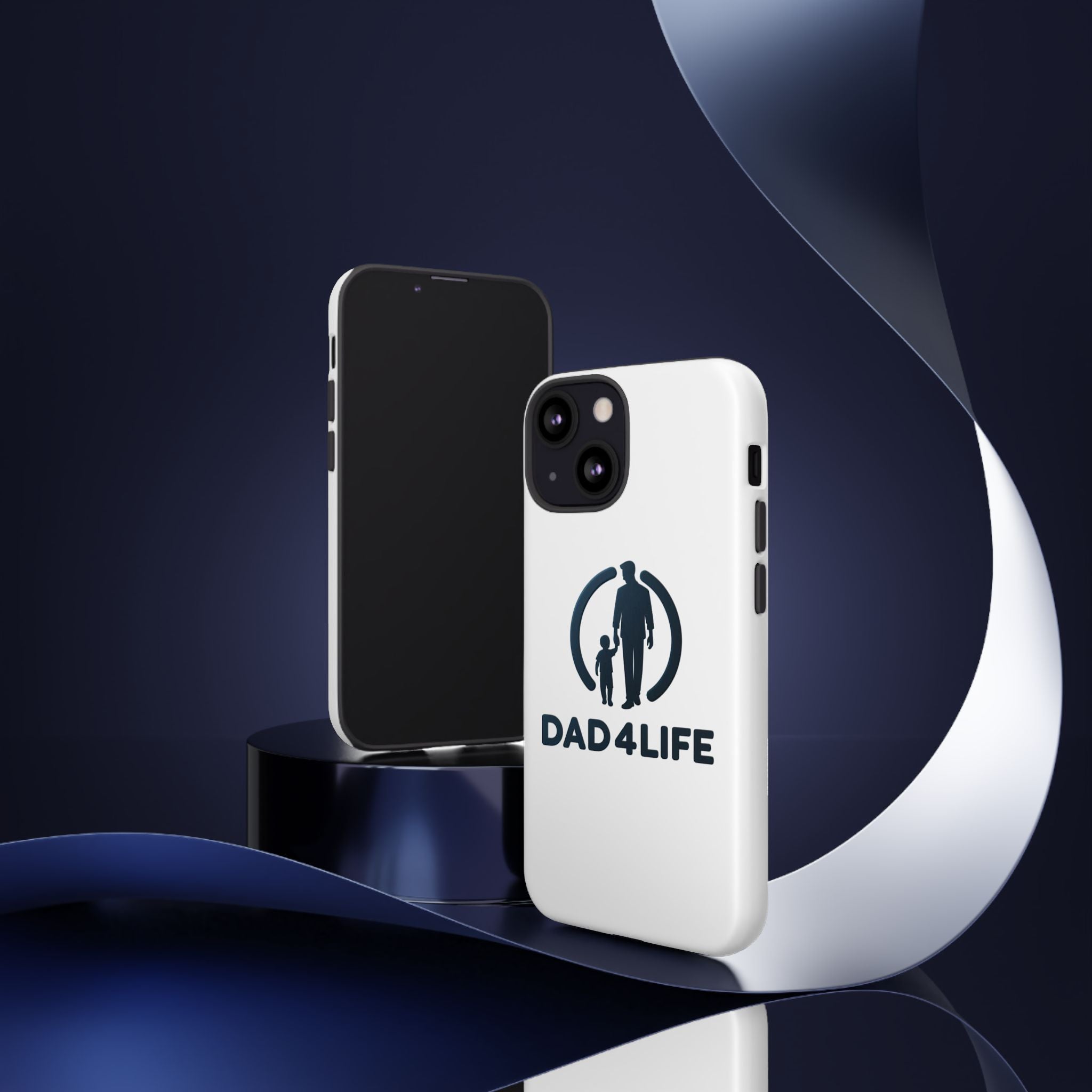 Funda protectora para teléfono Dad4Life — Funda protectora con silueta de padre e hijo
