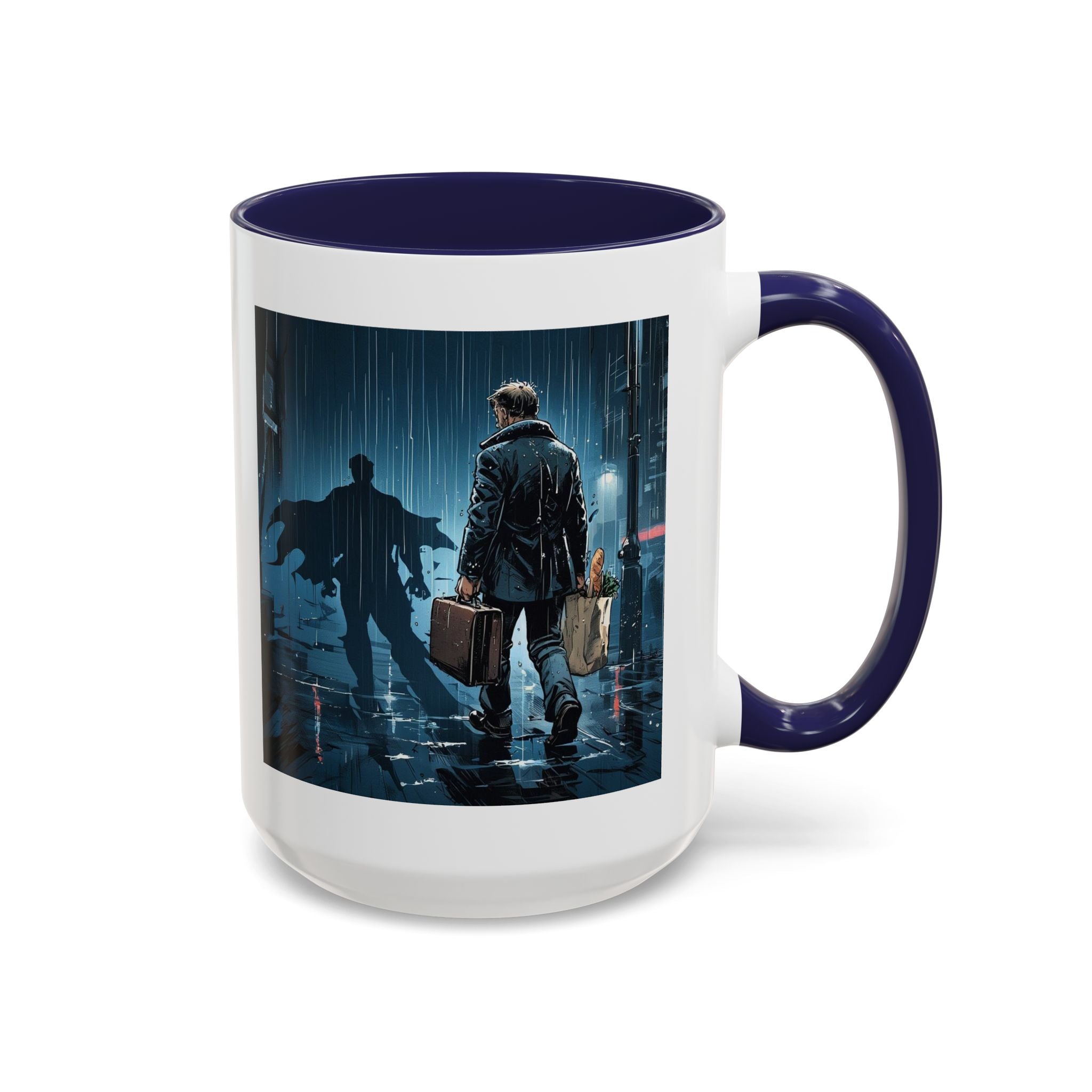 Noir Detective Coffee Mug – Rainy City Mystery Accent Mug (11/15 oz)
