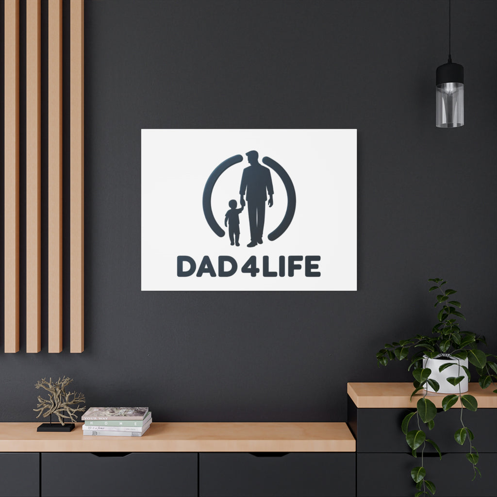 Canvas Wall Art — “DAD4LIFE” Father & Child Matte Stretched Canvas