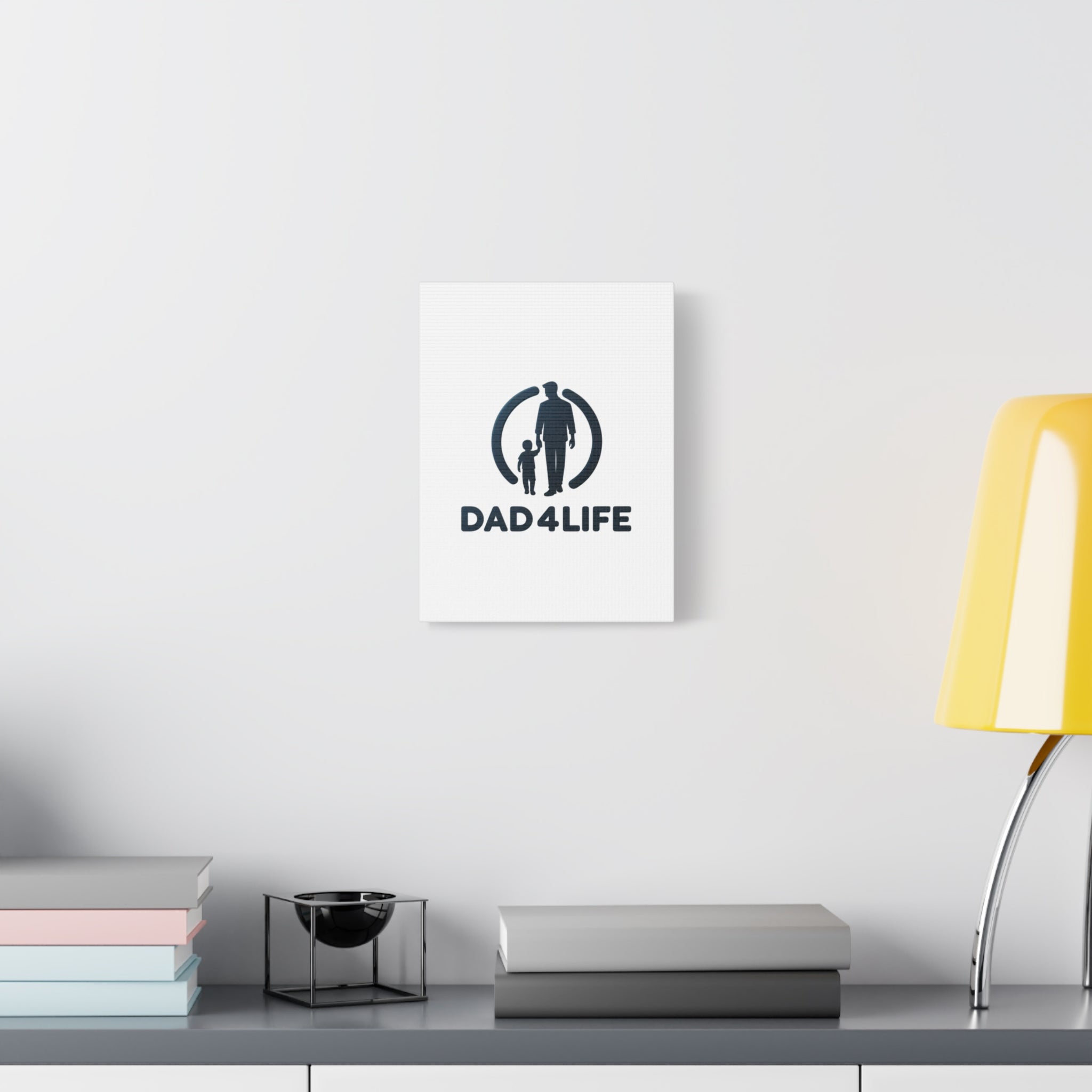 Canvas Wall Art — “DAD4LIFE” Father & Child Matte Stretched Canvas