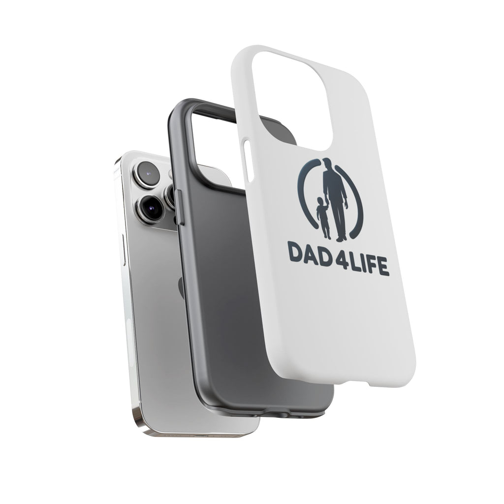 Funda protectora para teléfono Dad4Life — Funda protectora con silueta de padre e hijo