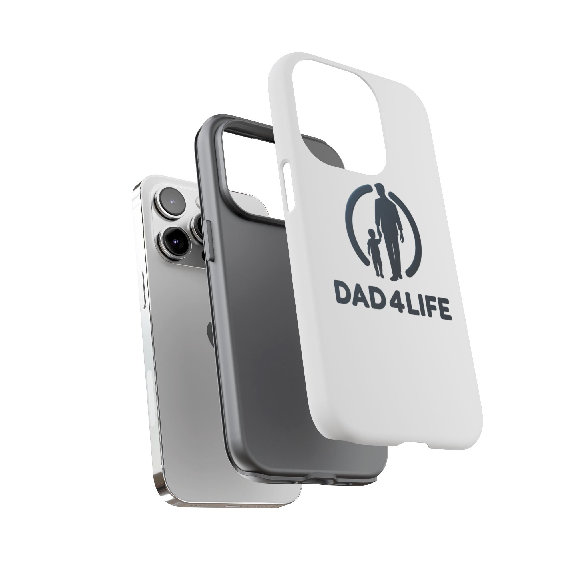 Funda protectora para teléfono Dad4Life — Funda protectora con silueta de padre e hijo