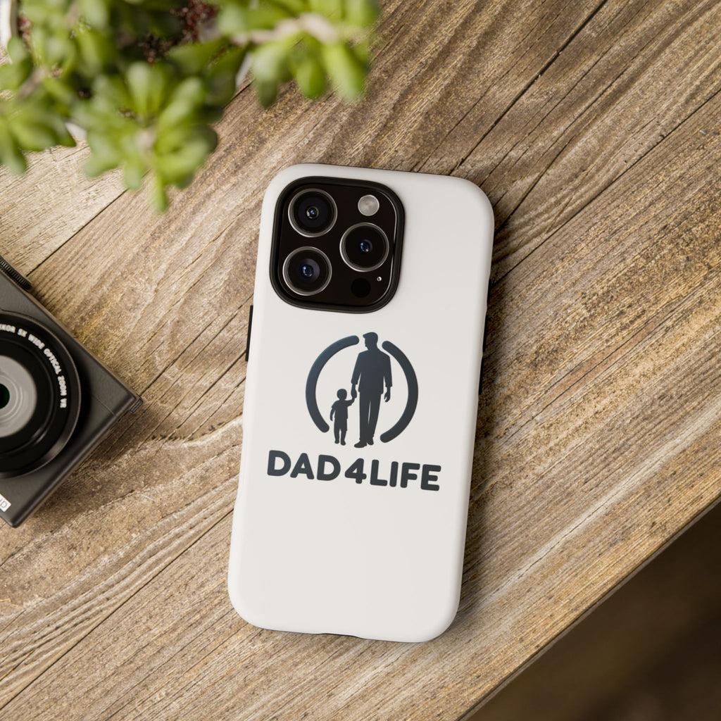 Funda protectora para teléfono Dad4Life — Funda protectora con silueta de padre e hijo