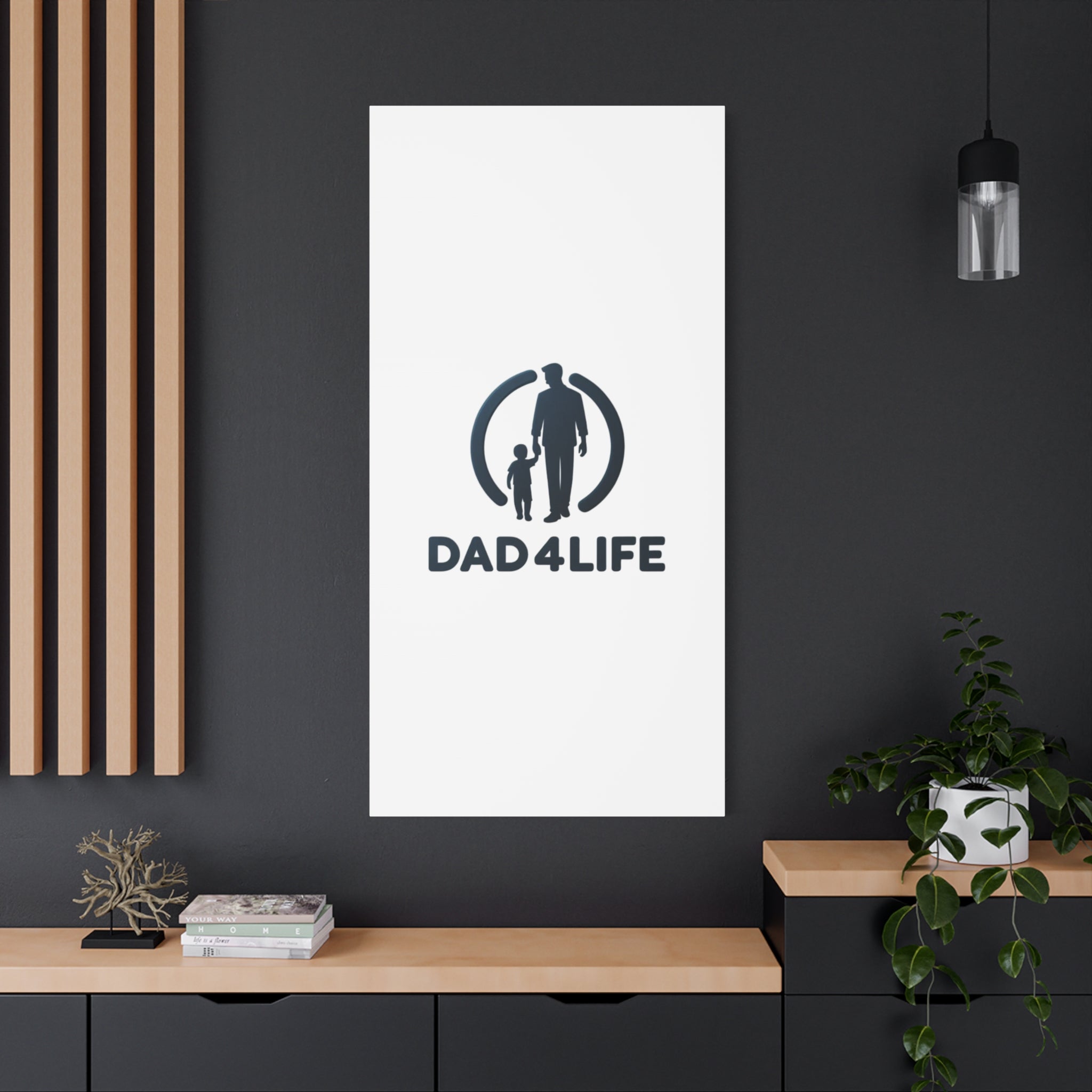 Canvas Wall Art — “DAD4LIFE” Father & Child Matte Stretched Canvas