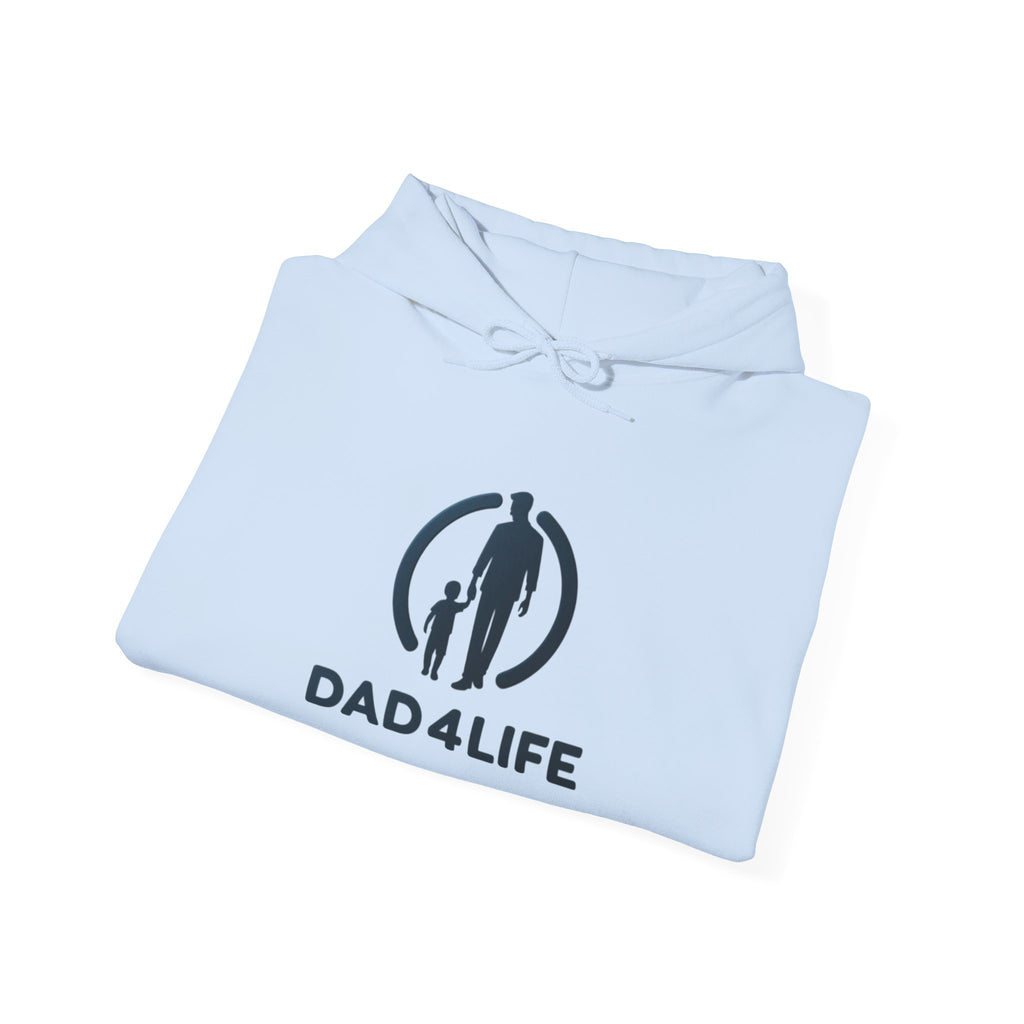 Dad 4 Life Hoodie — Father & Son Silhouette Pullover with Noir City Back Print