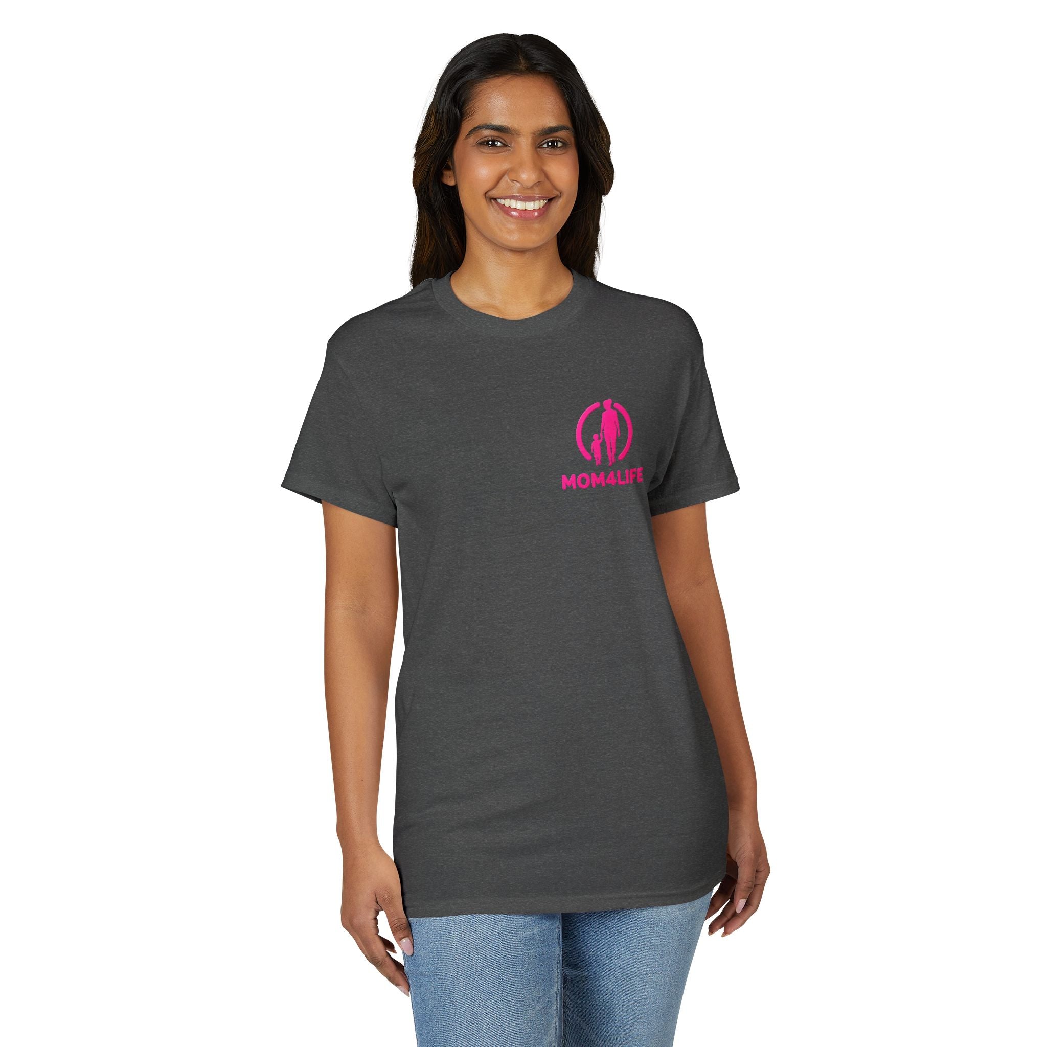 T-shirt « Mom Life » – Tee-shirt graphique silhouette de maman rose
