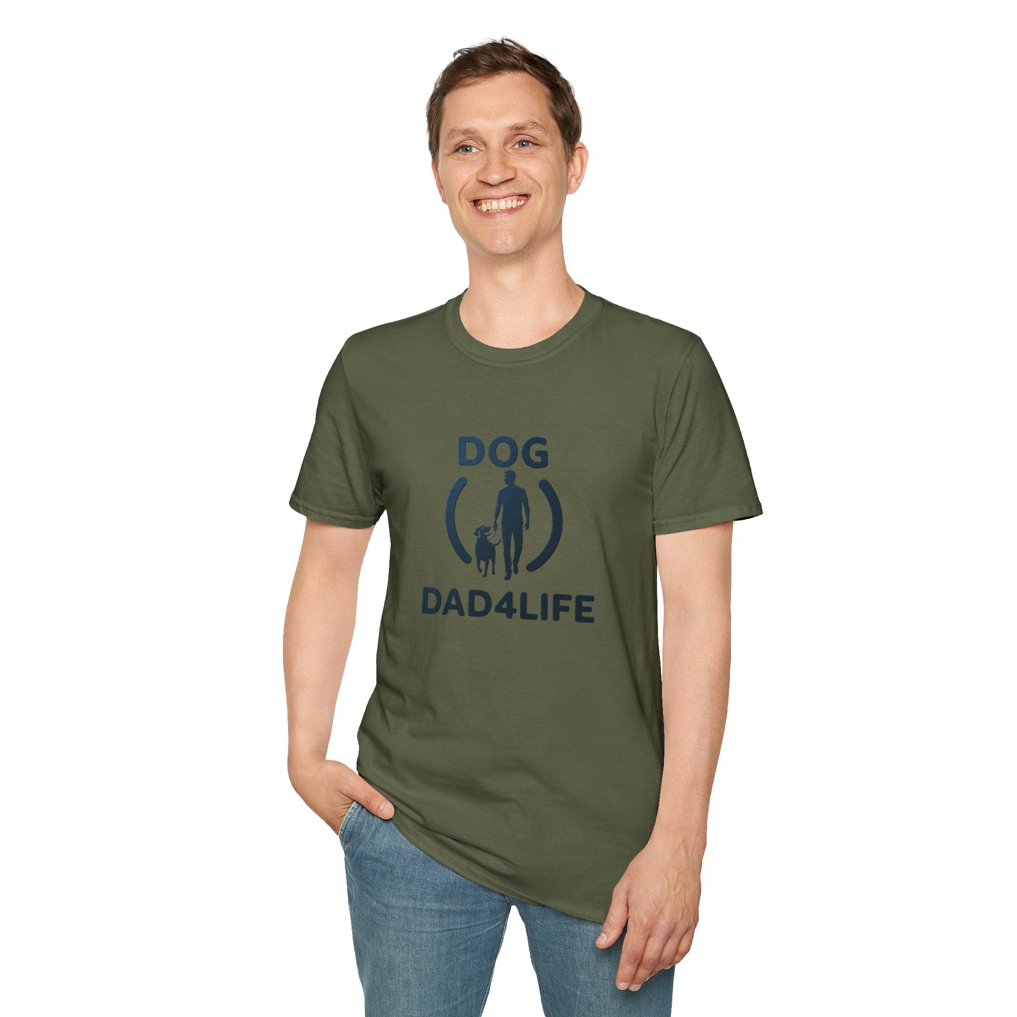 Dog Dad T-Shirt — "DOG DAD4LIFE" Graphic Tee for Dog Lovers
