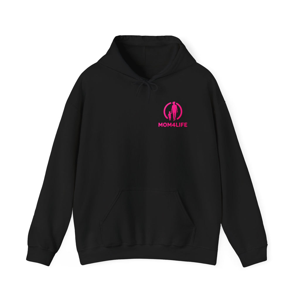 Mom4Life Hoodie – Pink Logo Mother's Day Pullover