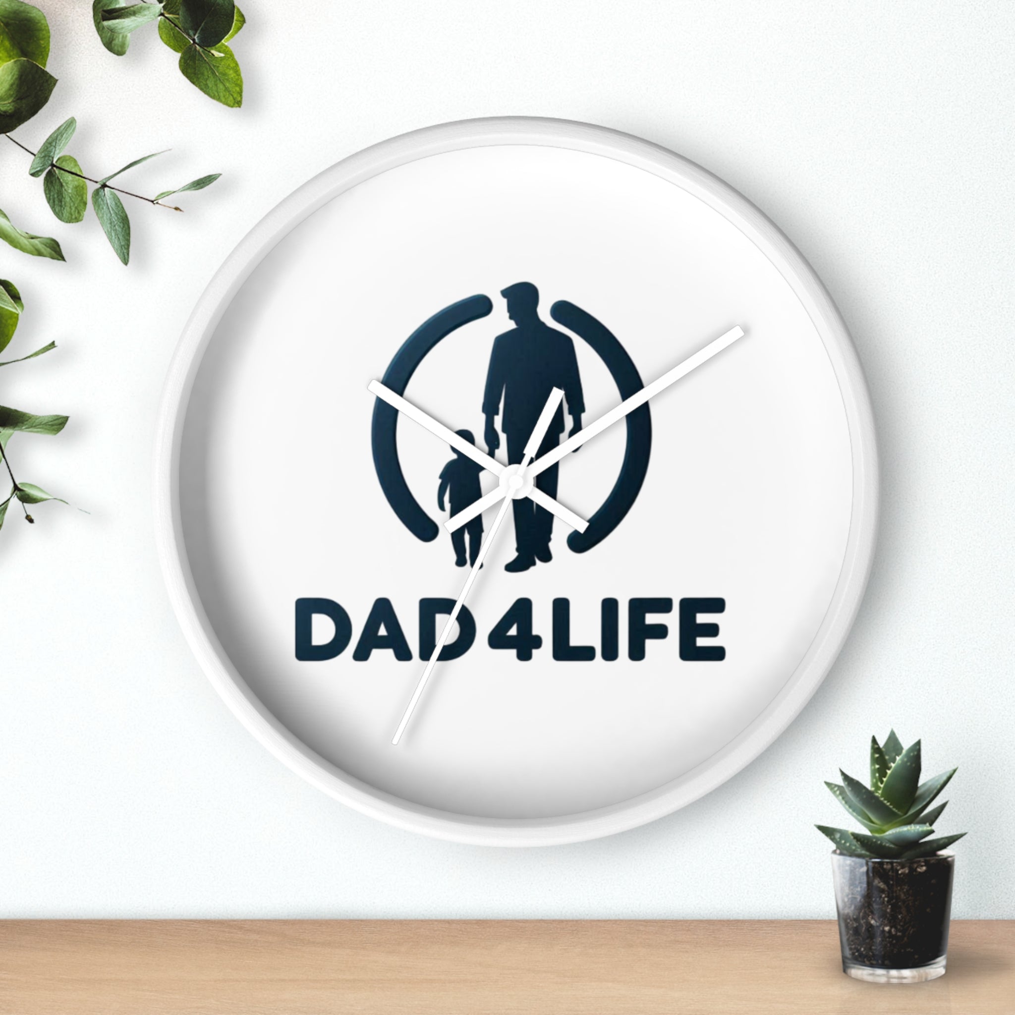 Dad4Life Wall Clock — Father & Child Silhouette Decorative Clock, Gift for Dads (Father's Day)