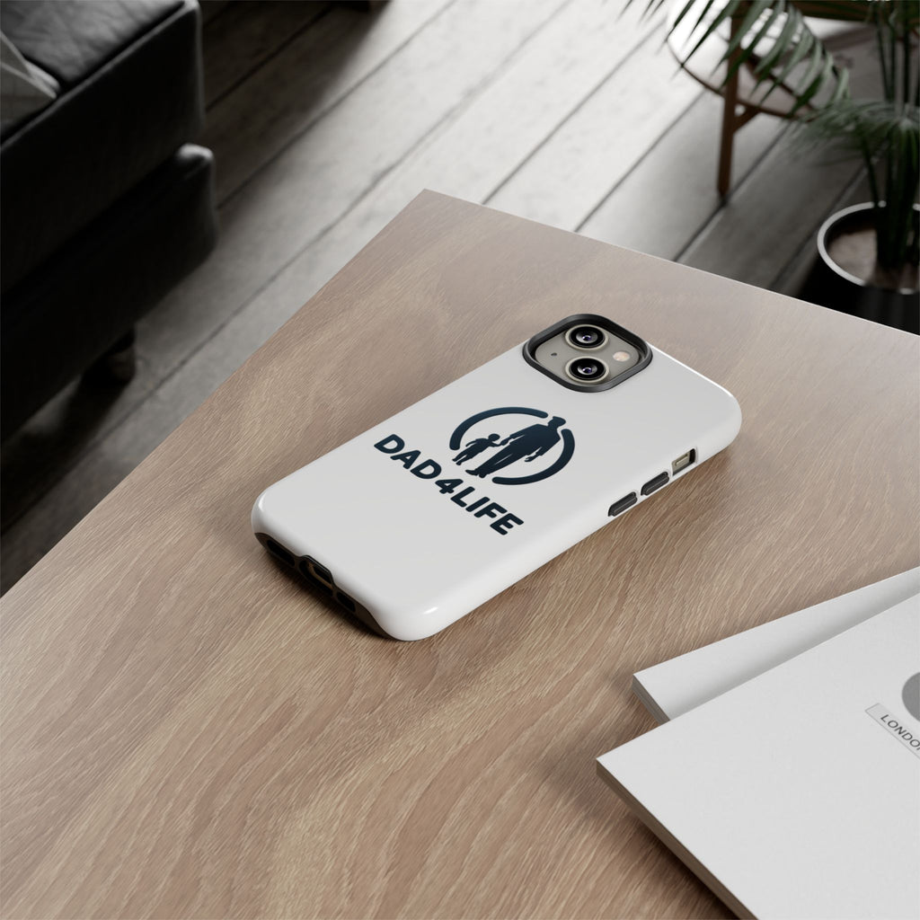Funda protectora para teléfono Dad4Life — Funda protectora con silueta de padre e hijo