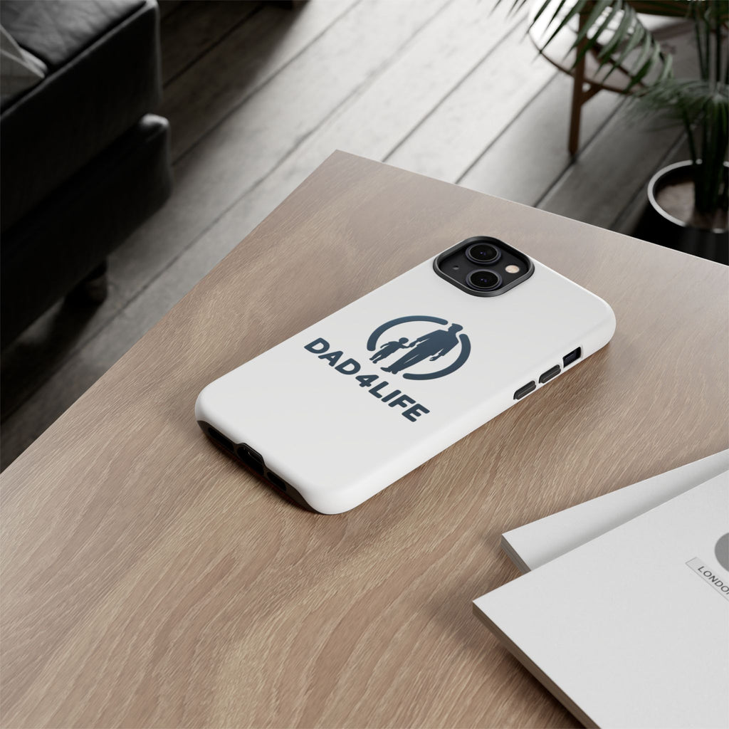 Funda protectora para teléfono Dad4Life — Funda protectora con silueta de padre e hijo