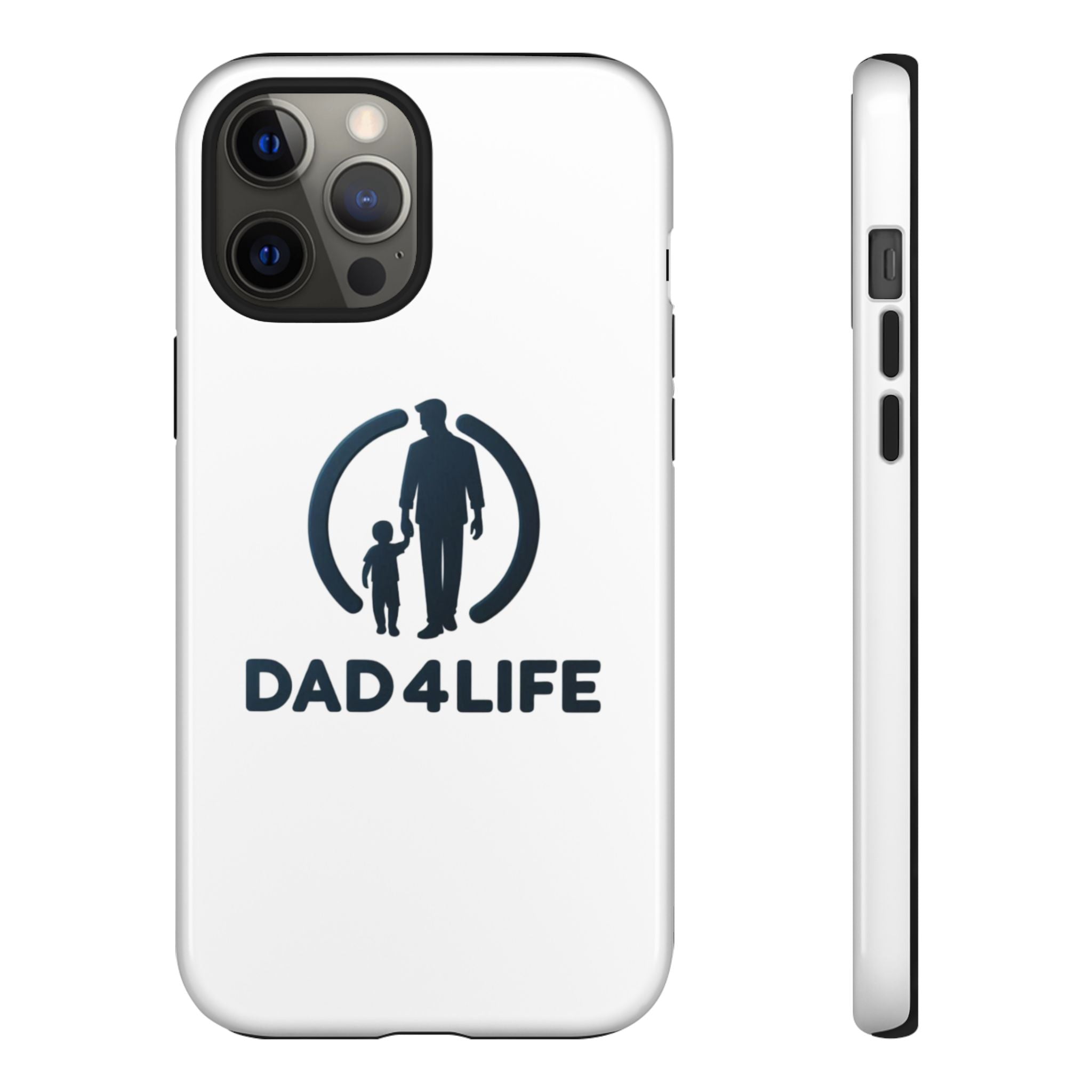 Funda protectora para teléfono Dad4Life — Funda protectora con silueta de padre e hijo
