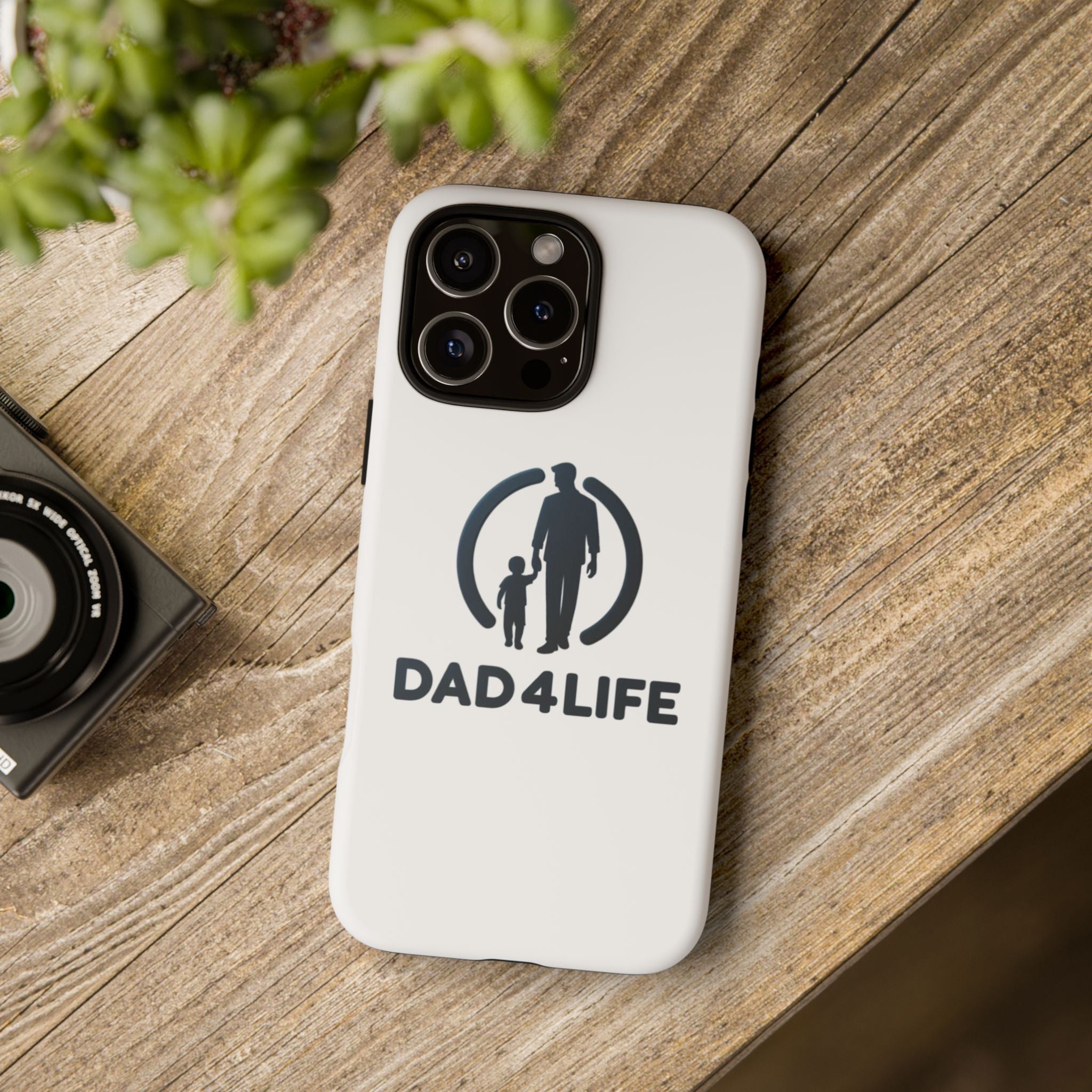 Funda protectora para teléfono Dad4Life — Funda protectora con silueta de padre e hijo