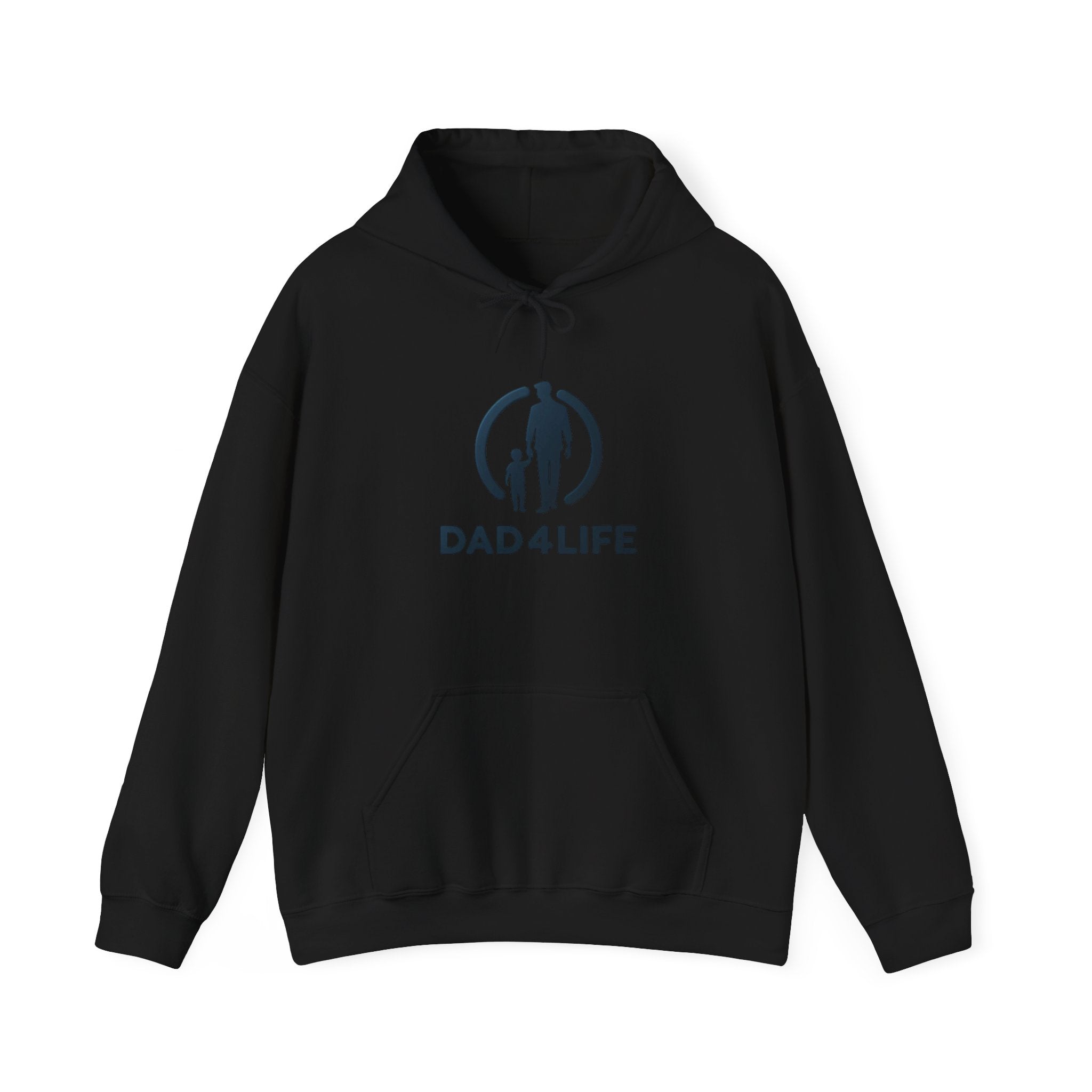 Dad 4 Life Hoodie — Father & Son Silhouette Pullover with Noir City Back Print