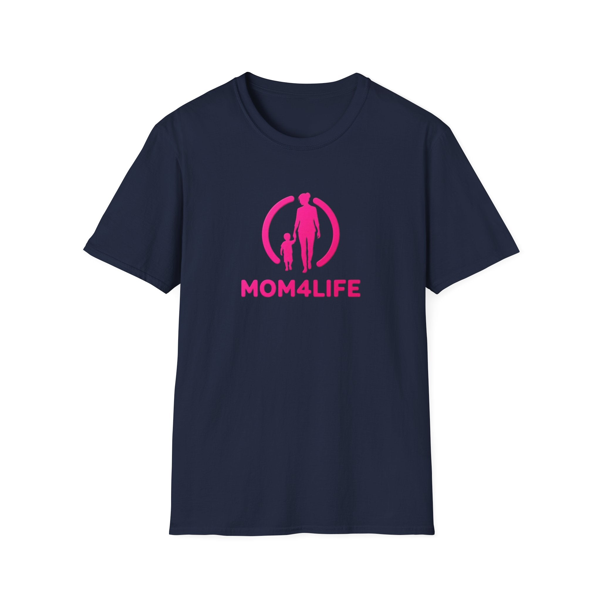 Mom4Life T-Shirt — Pink Mom and Child Graphic Tee, Mother's Day Gift