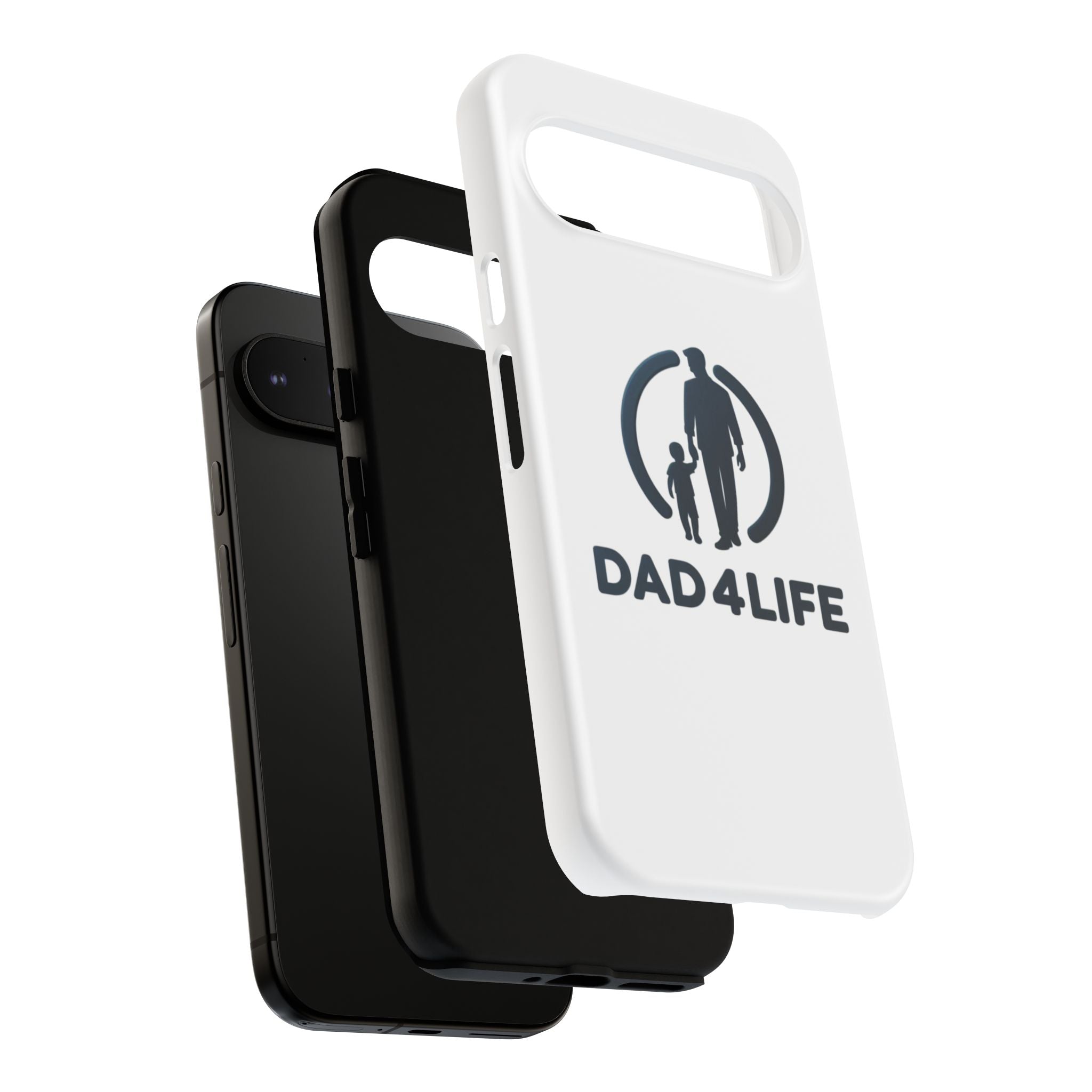 Funda protectora para teléfono Dad4Life — Funda protectora con silueta de padre e hijo