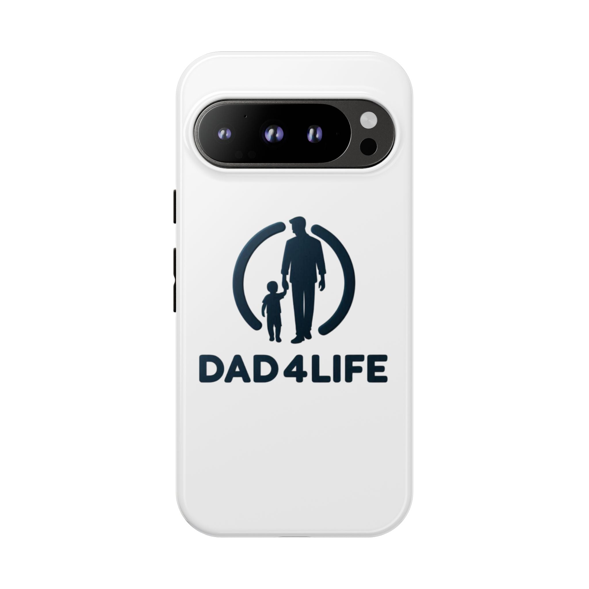 Funda protectora para teléfono Dad4Life — Funda protectora con silueta de padre e hijo