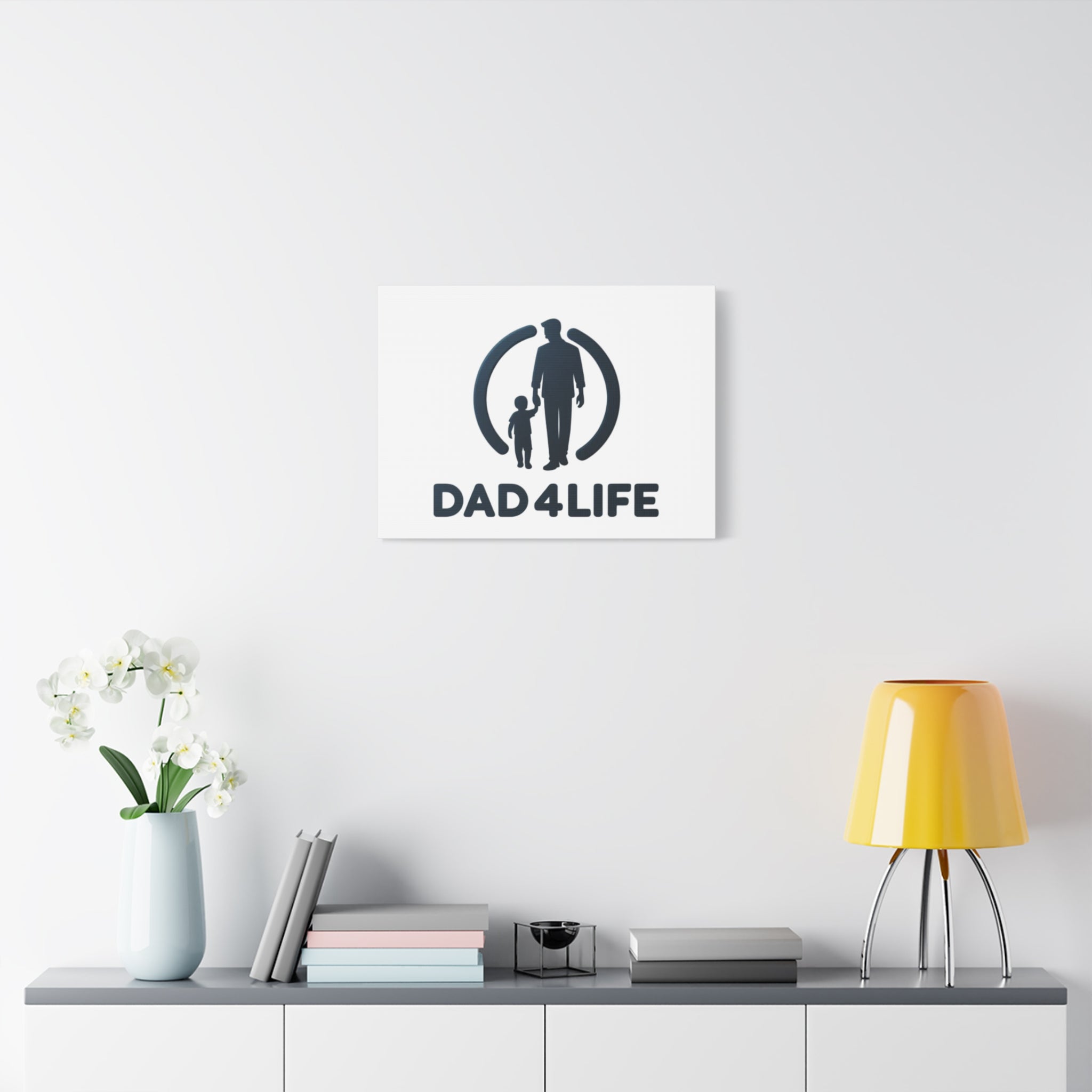 Canvas Wall Art — “DAD4LIFE” Father & Child Matte Stretched Canvas