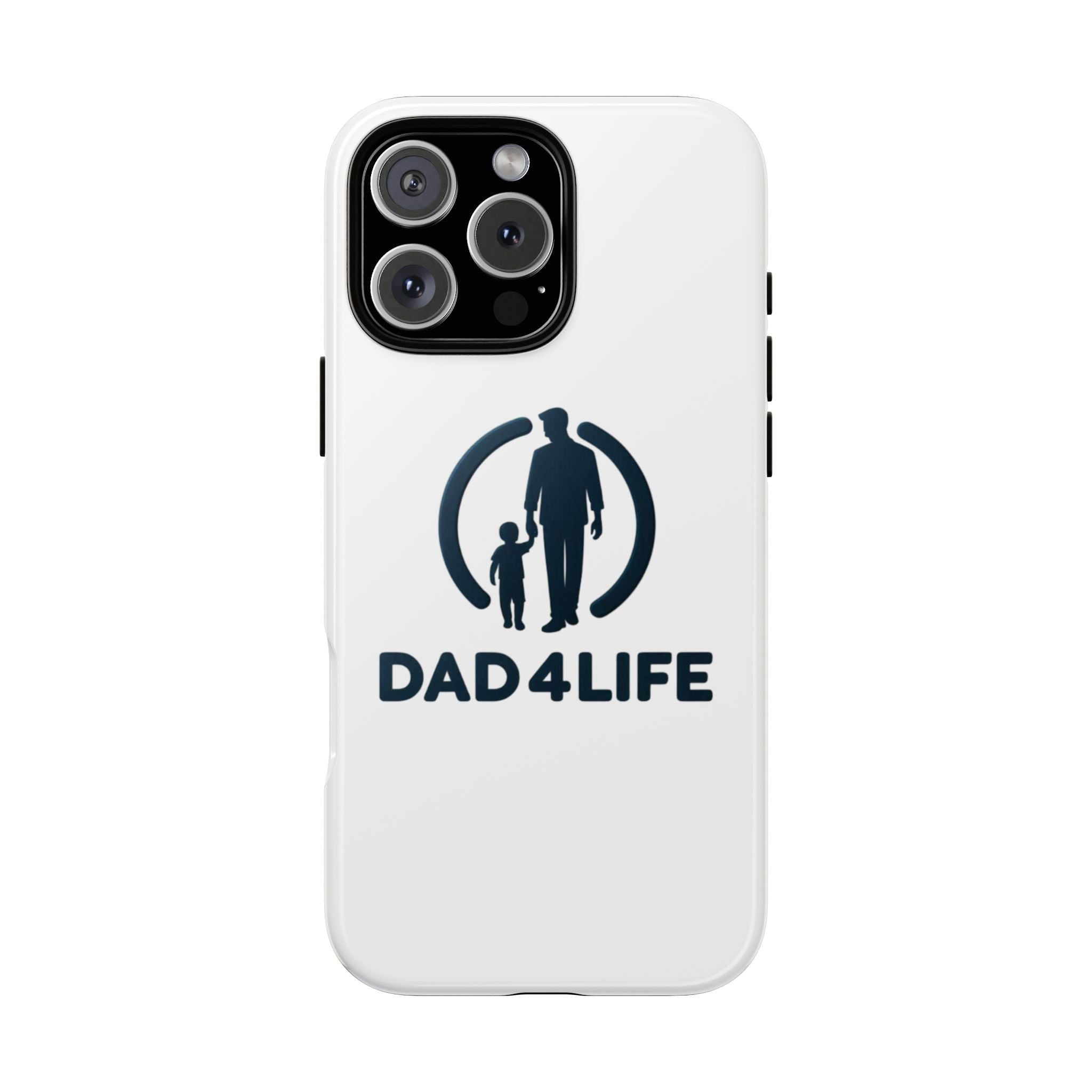 Funda protectora para teléfono Dad4Life — Funda protectora con silueta de padre e hijo