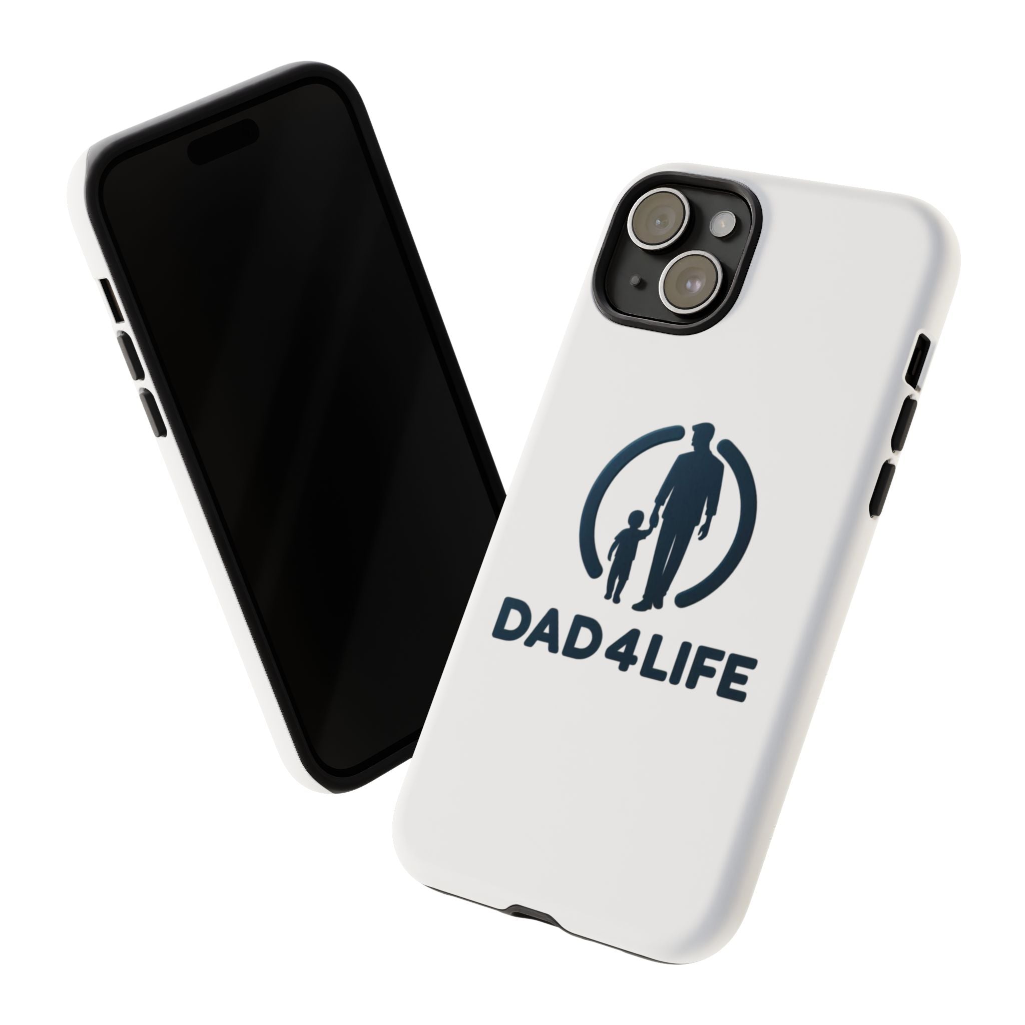 Funda protectora para teléfono Dad4Life — Funda protectora con silueta de padre e hijo