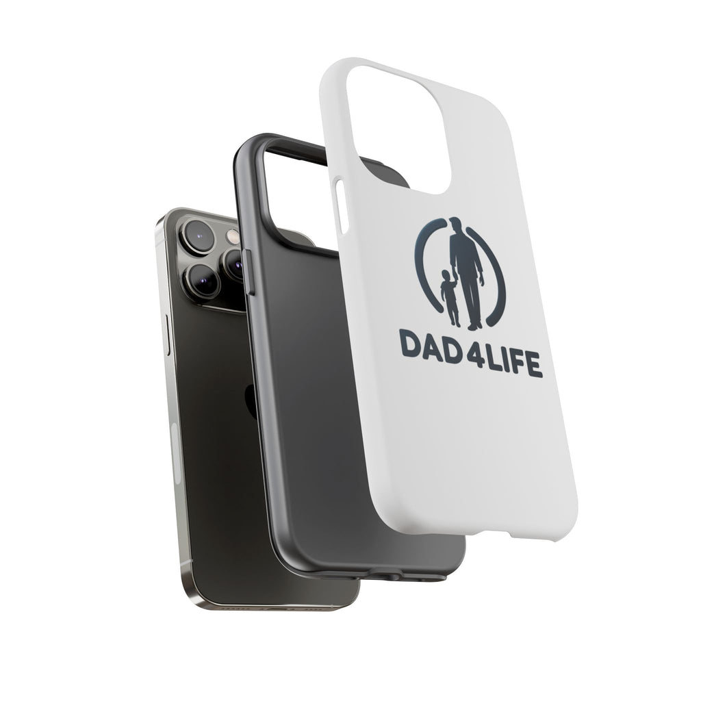 Funda protectora para teléfono Dad4Life — Funda protectora con silueta de padre e hijo