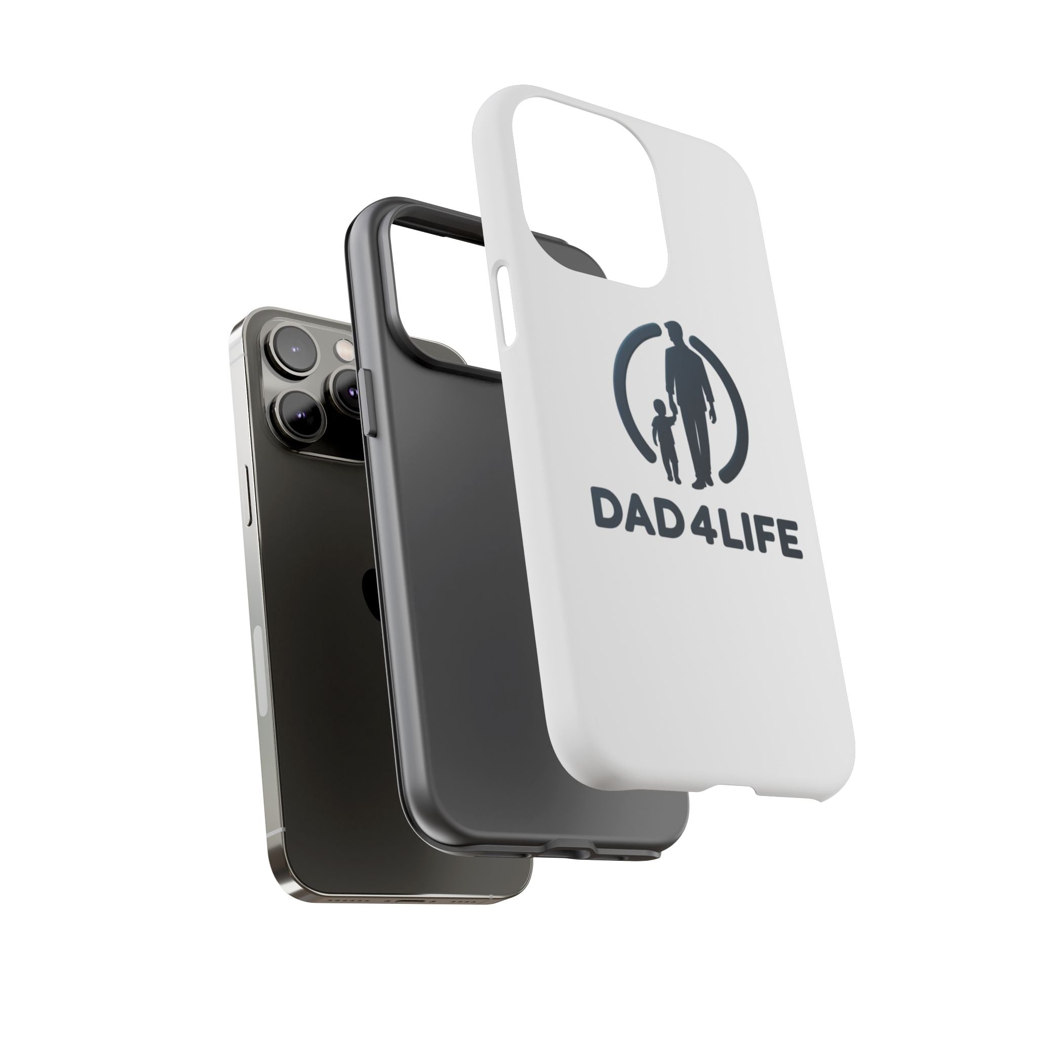 Funda protectora para teléfono Dad4Life — Funda protectora con silueta de padre e hijo