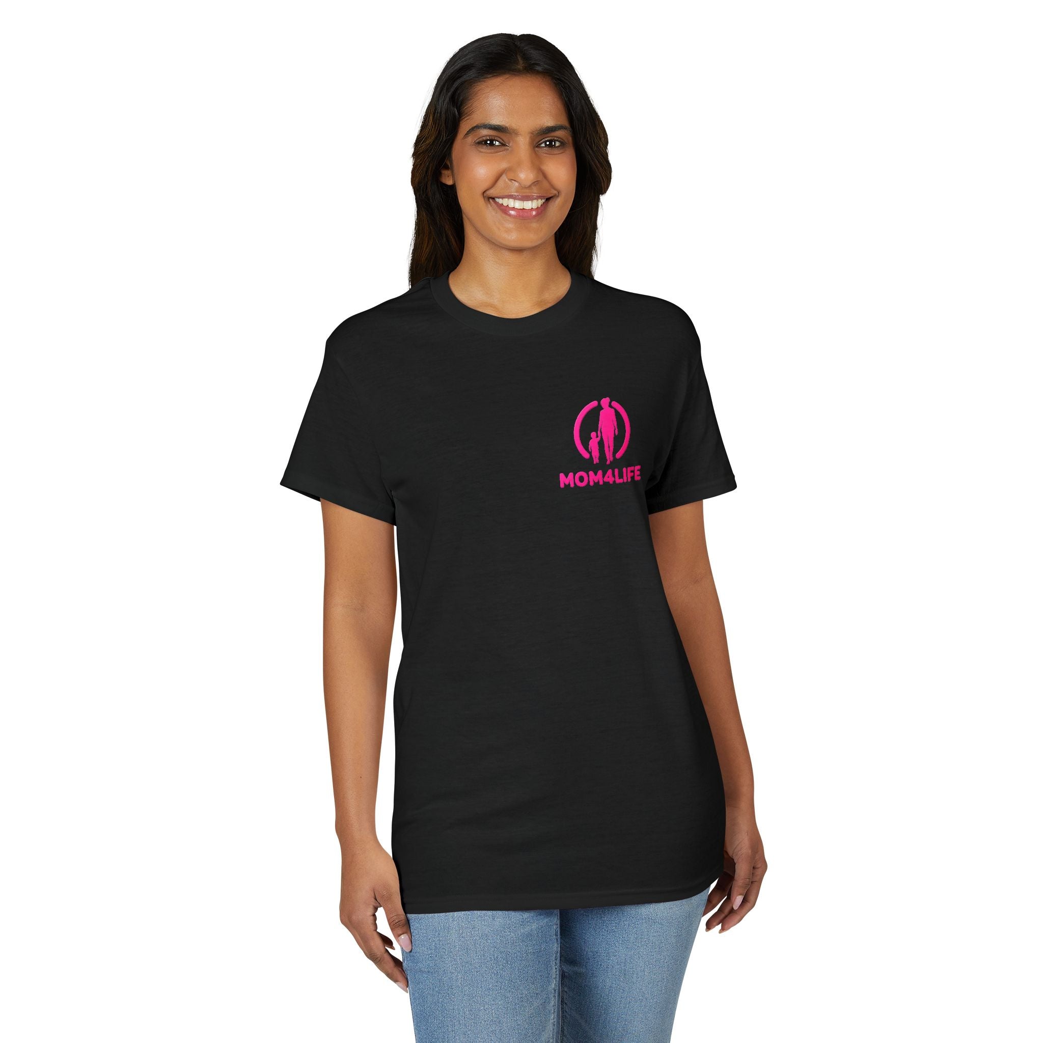 T-shirt « Mom Life » – Tee-shirt graphique silhouette de maman rose