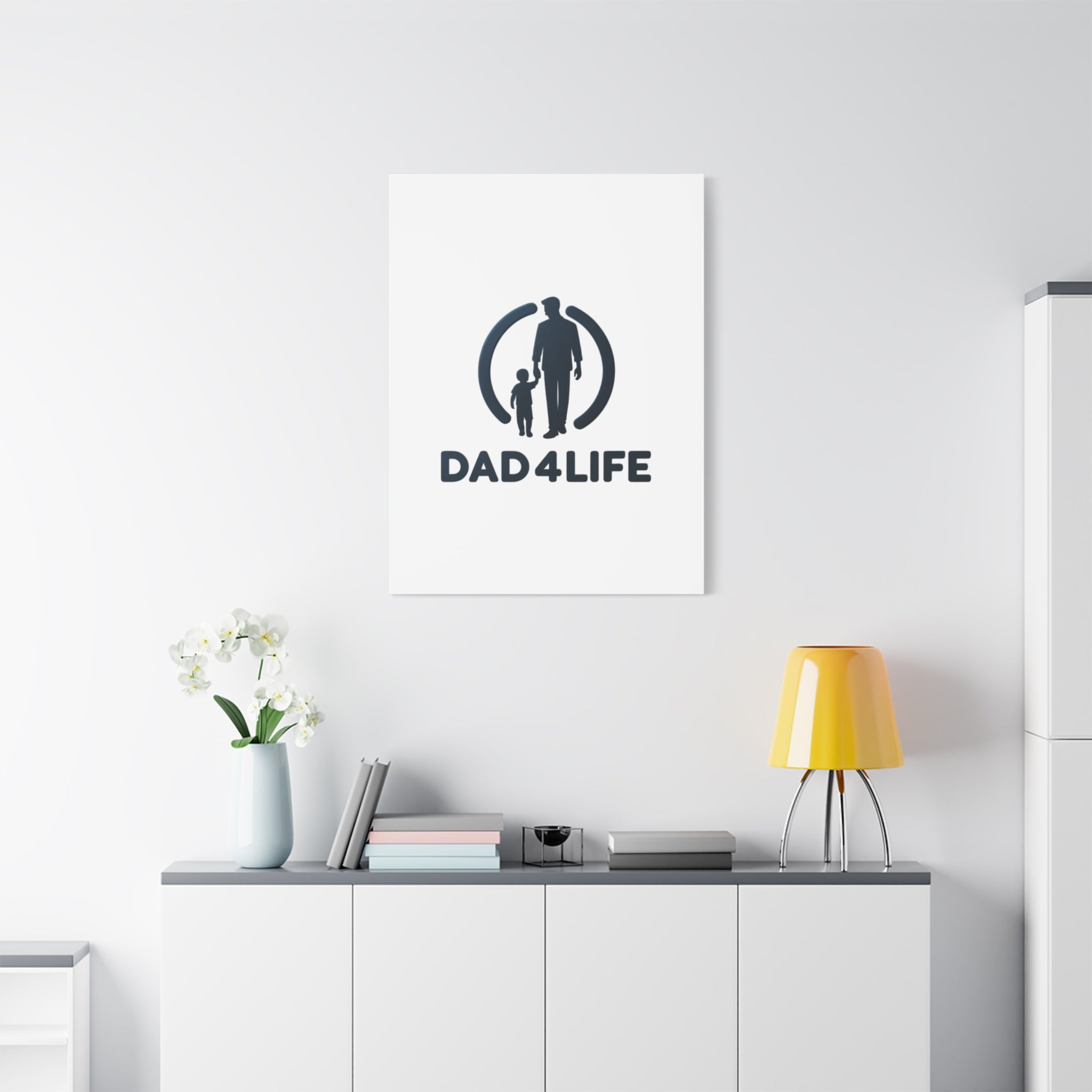 Canvas Wall Art — “DAD4LIFE” Father & Child Matte Stretched Canvas