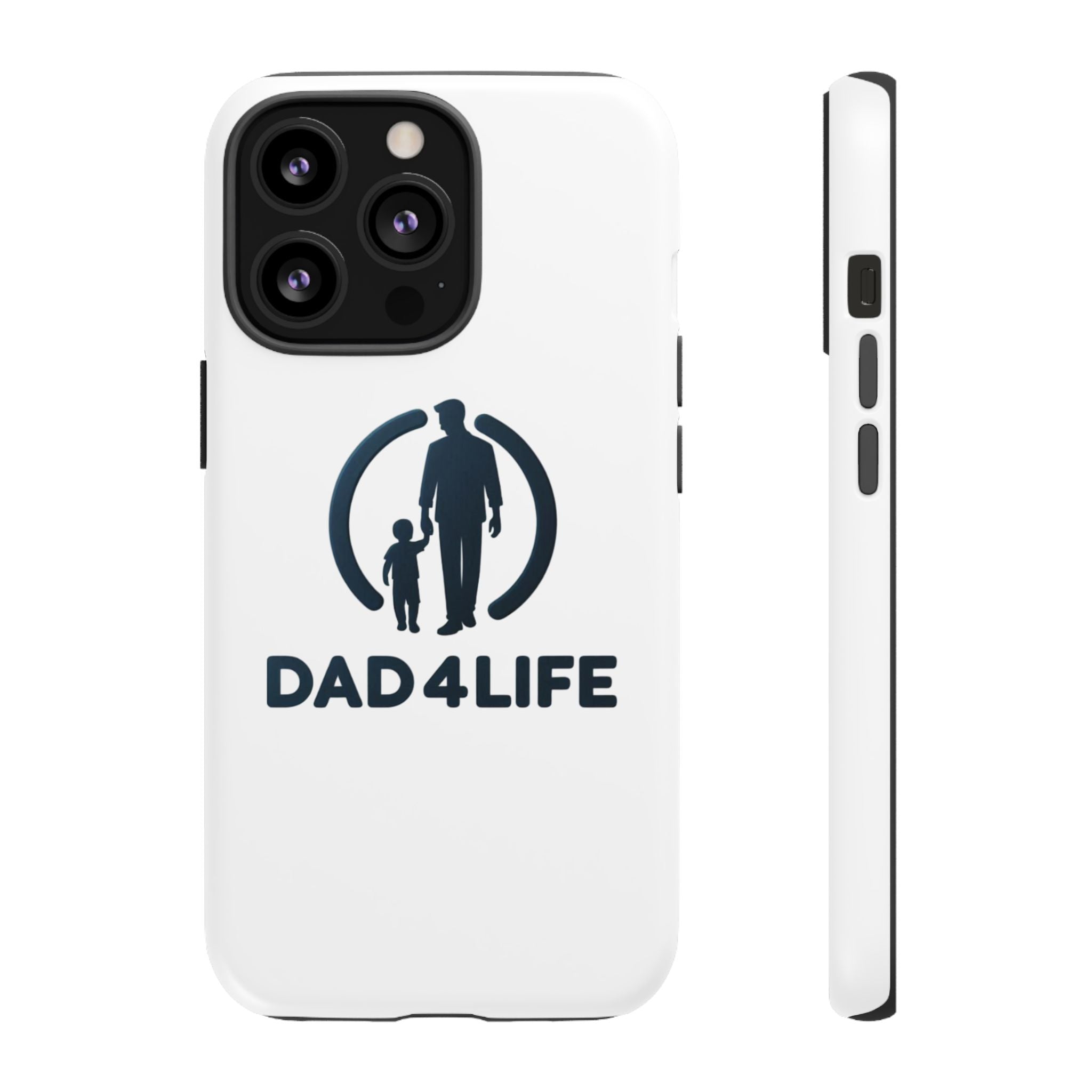 Funda protectora para teléfono Dad4Life — Funda protectora con silueta de padre e hijo