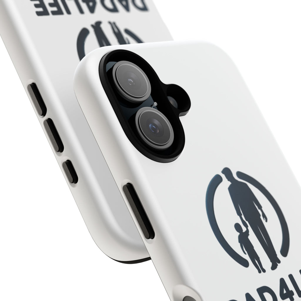 Funda protectora para teléfono Dad4Life — Funda protectora con silueta de padre e hijo