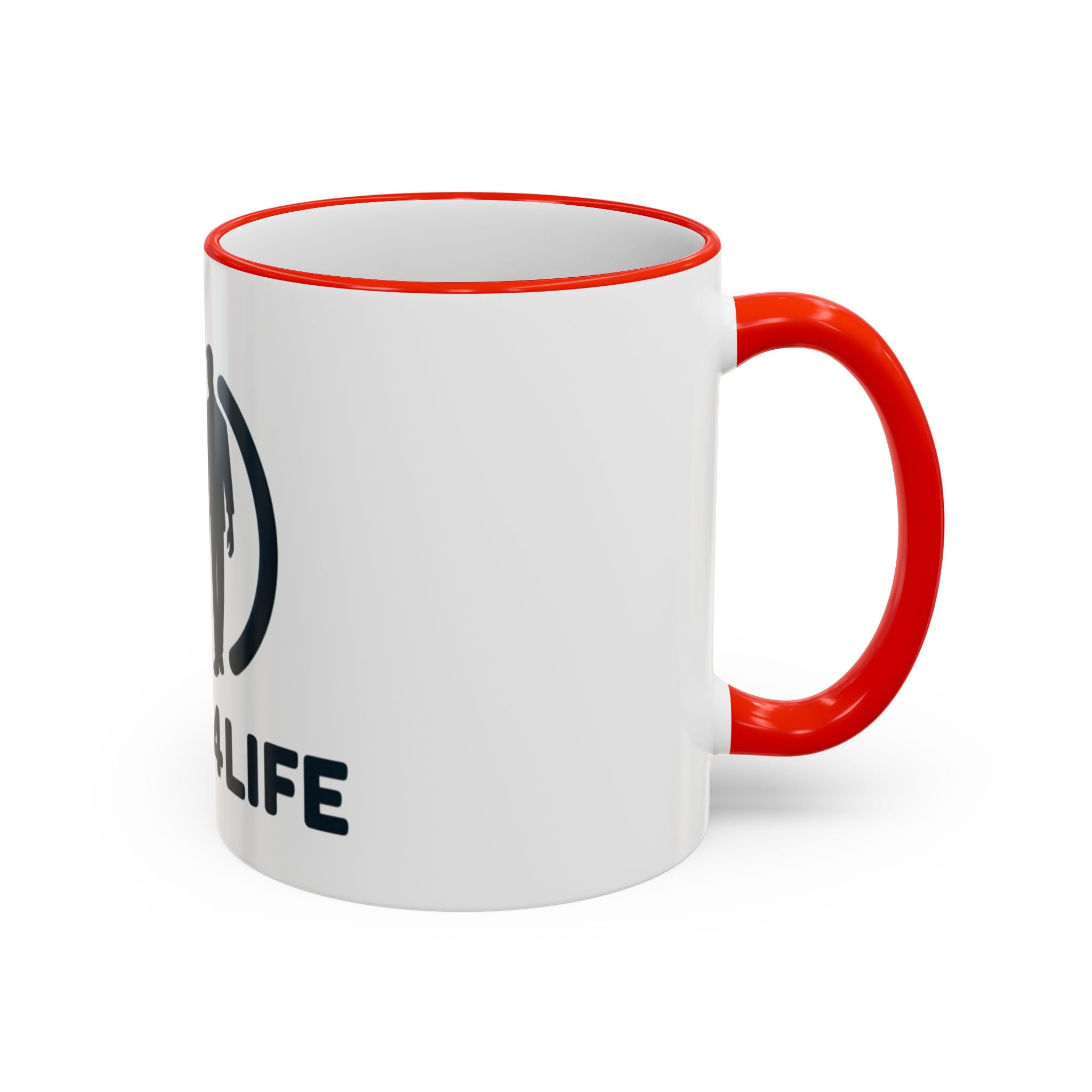 Dad 4 Life Accent Rim Mug — Father & Child Coffee Cup (11oz/15oz)