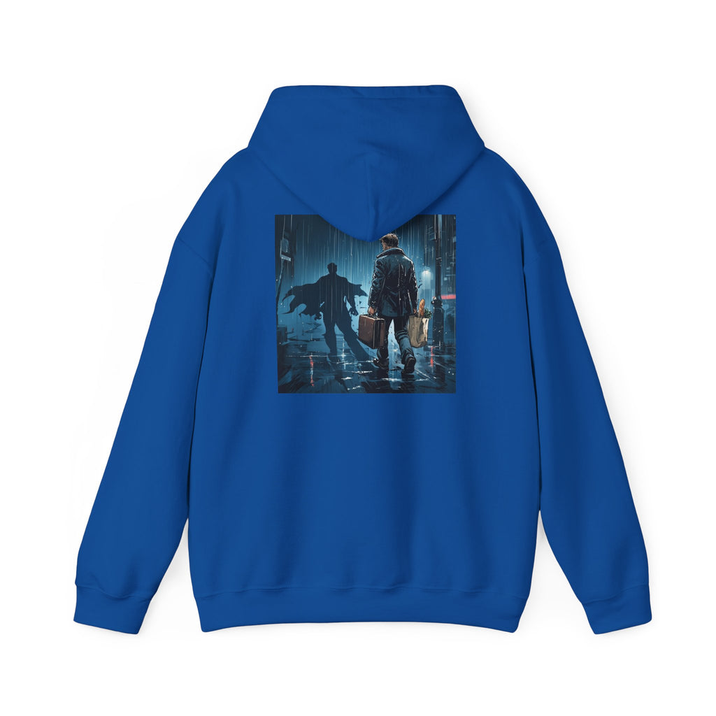 Dad 4 Life Hoodie — Father & Son Silhouette Pullover with Noir City Back Print