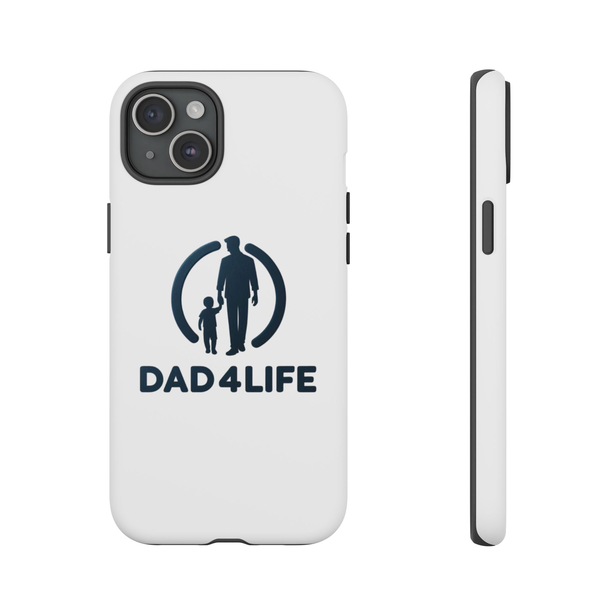 Funda protectora para teléfono Dad4Life — Funda protectora con silueta de padre e hijo