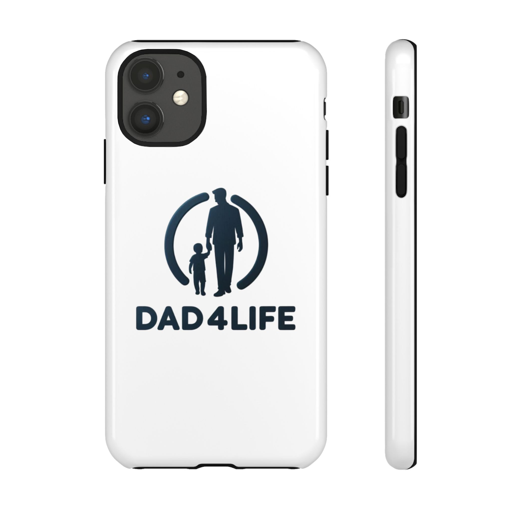 Funda protectora para teléfono Dad4Life — Funda protectora con silueta de padre e hijo