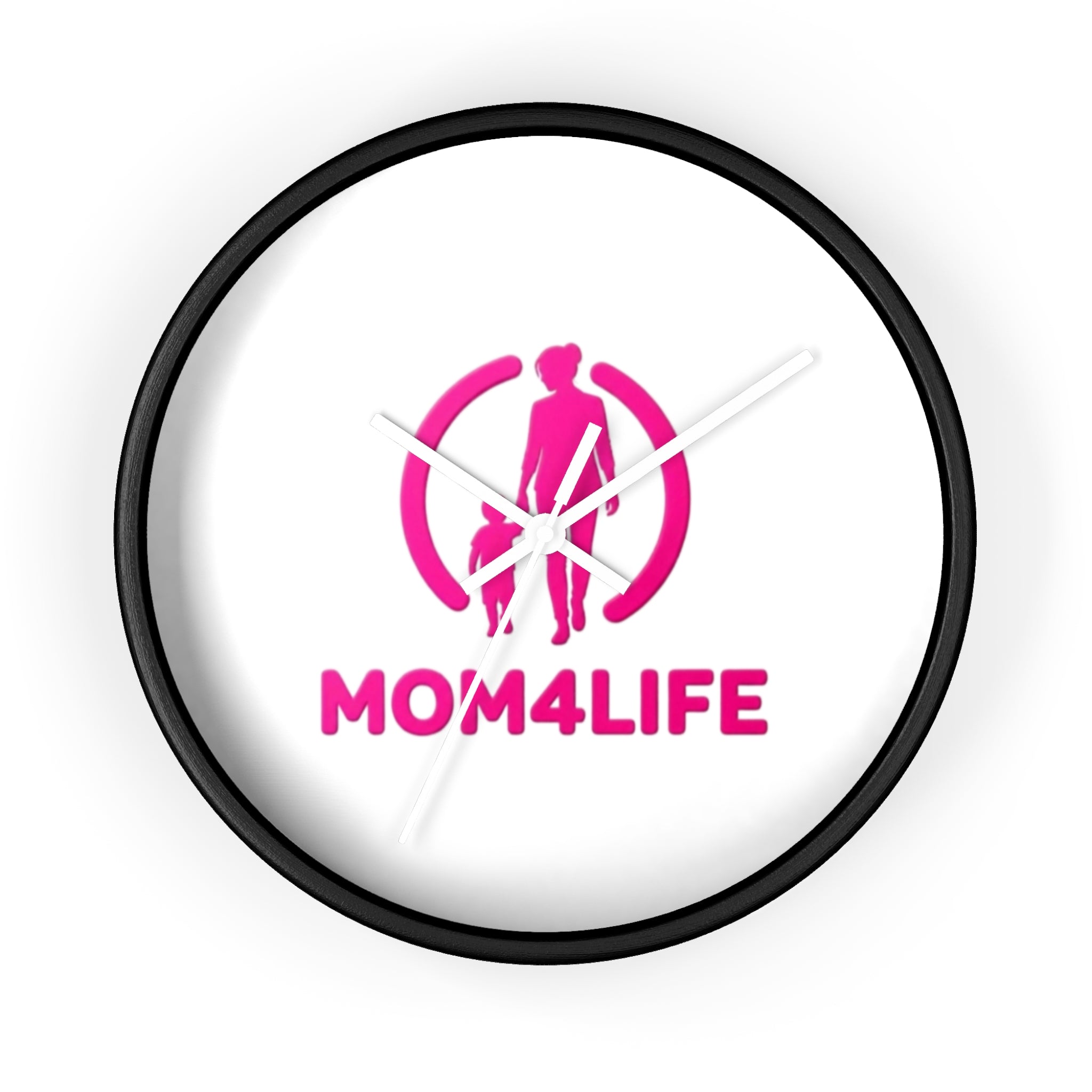 Mom4Life Wall Clock – Pink Mom & Kids Decorative Clock, Mother’s Day Gift