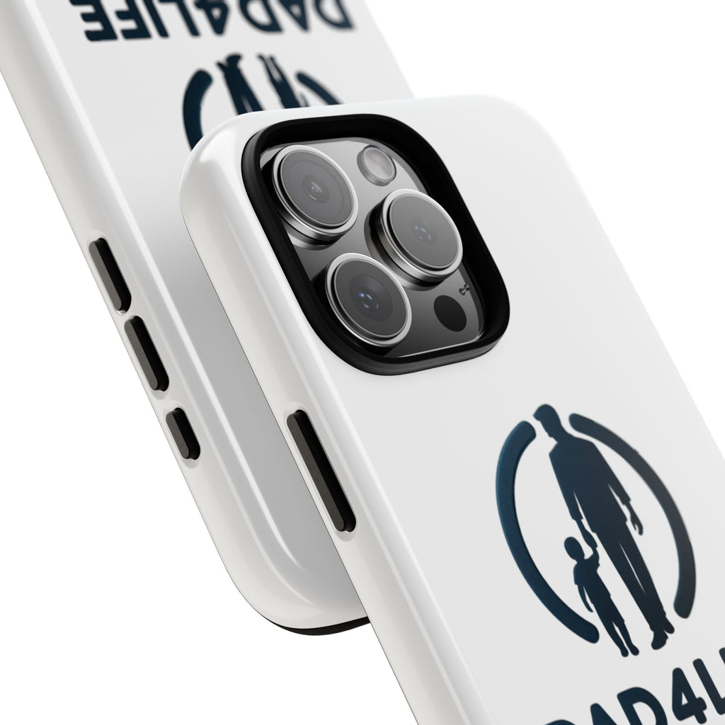 Funda protectora para teléfono Dad4Life — Funda protectora con silueta de padre e hijo