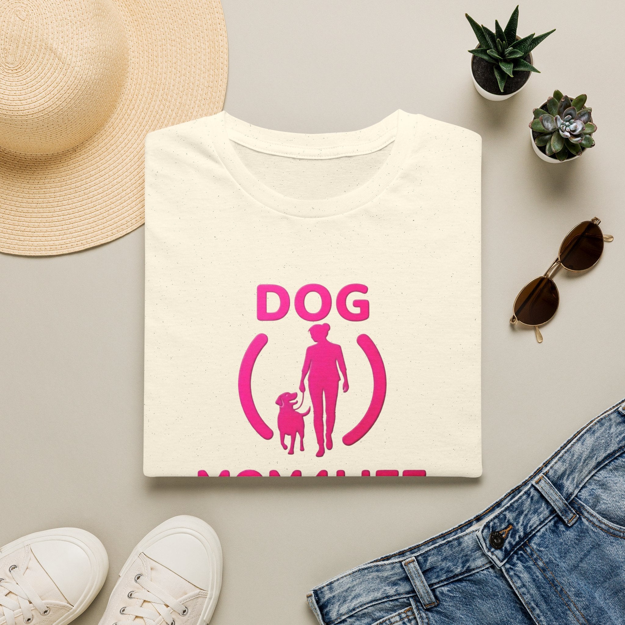 Dog Mom 4 Life T-Shirt — Pink Silhouette Pet Lover Tee