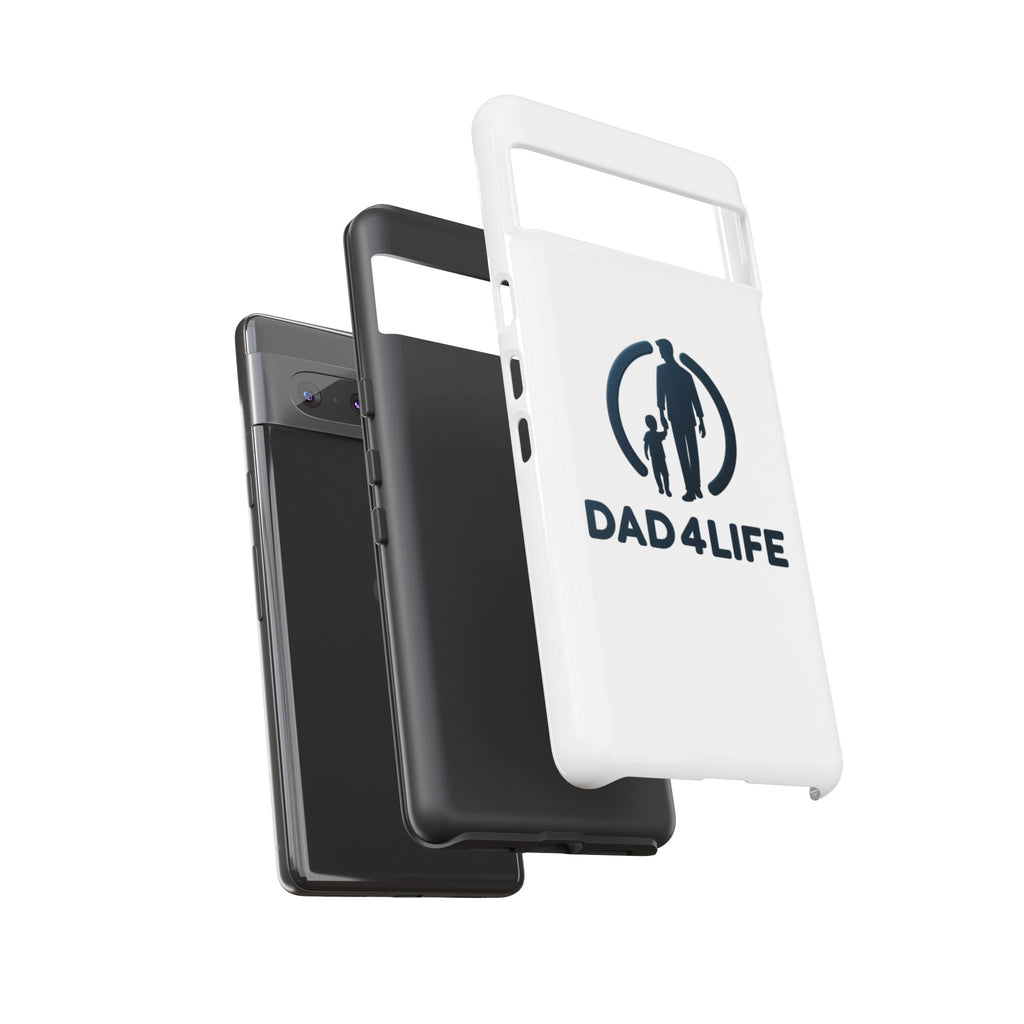 Funda protectora para teléfono Dad4Life — Funda protectora con silueta de padre e hijo